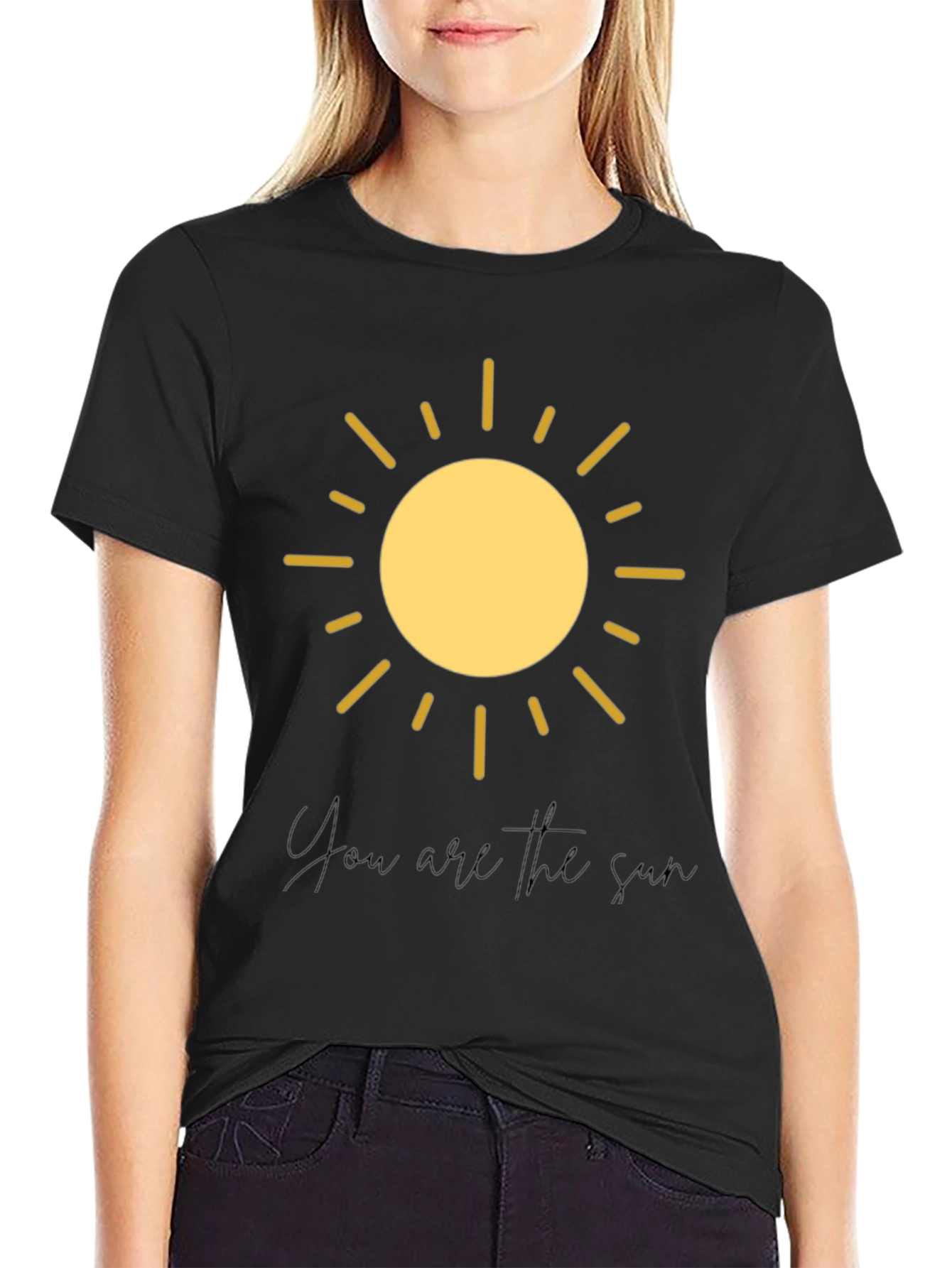 Sunny Days Graphic Tee - Black Cotton Sun T-Shirt