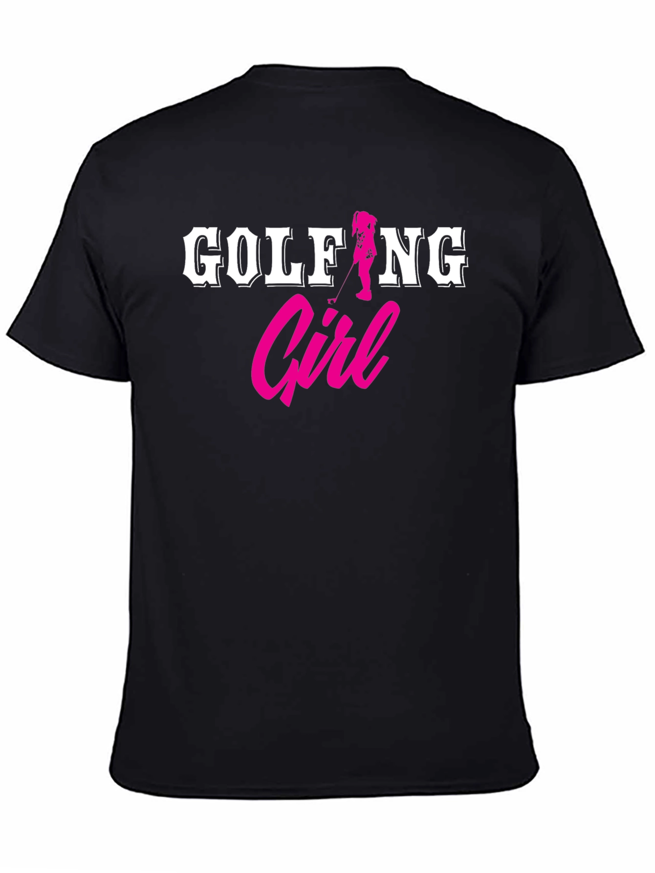 Golfing Girl Black T-Shirt