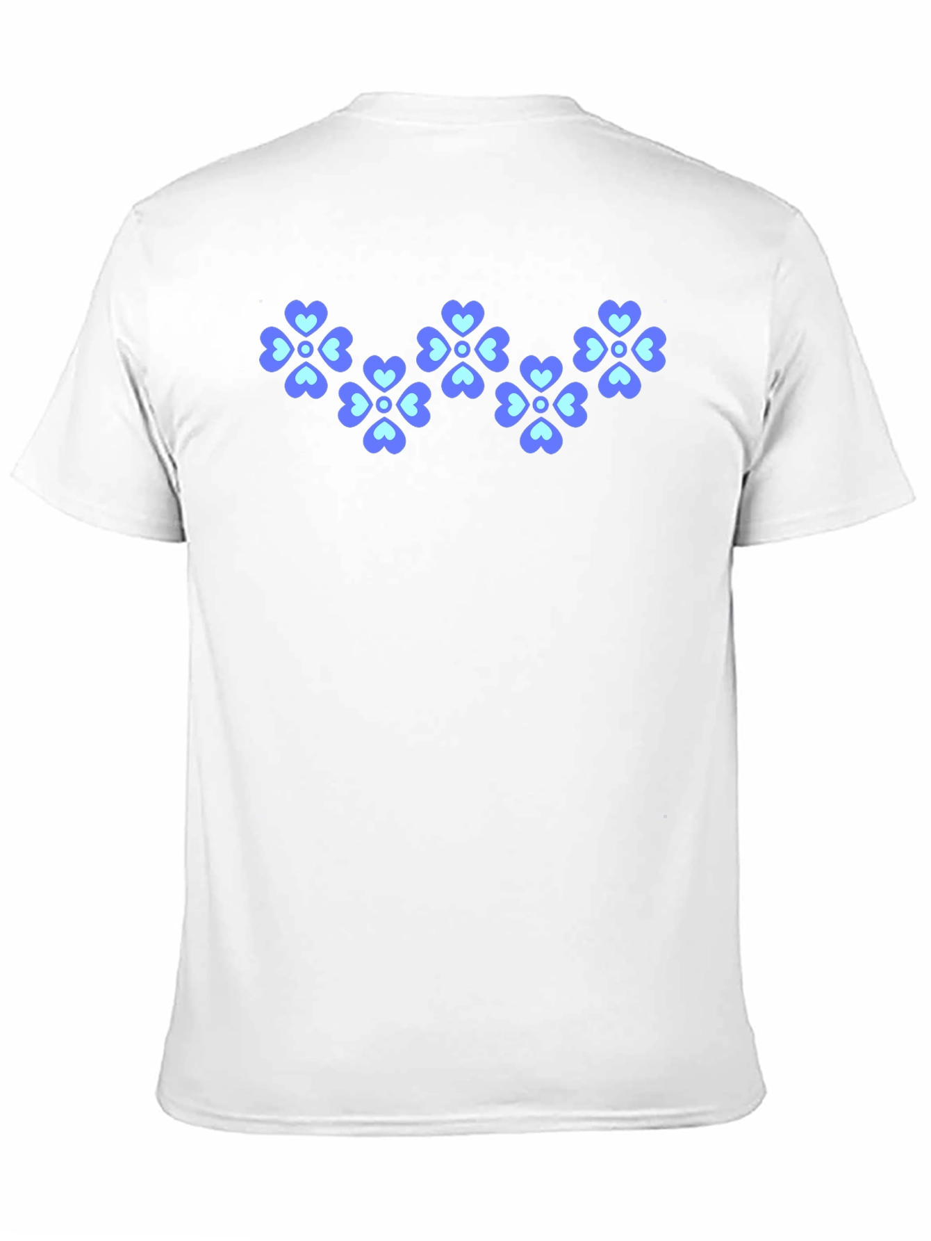 Heart Clover Pattern Black Tee