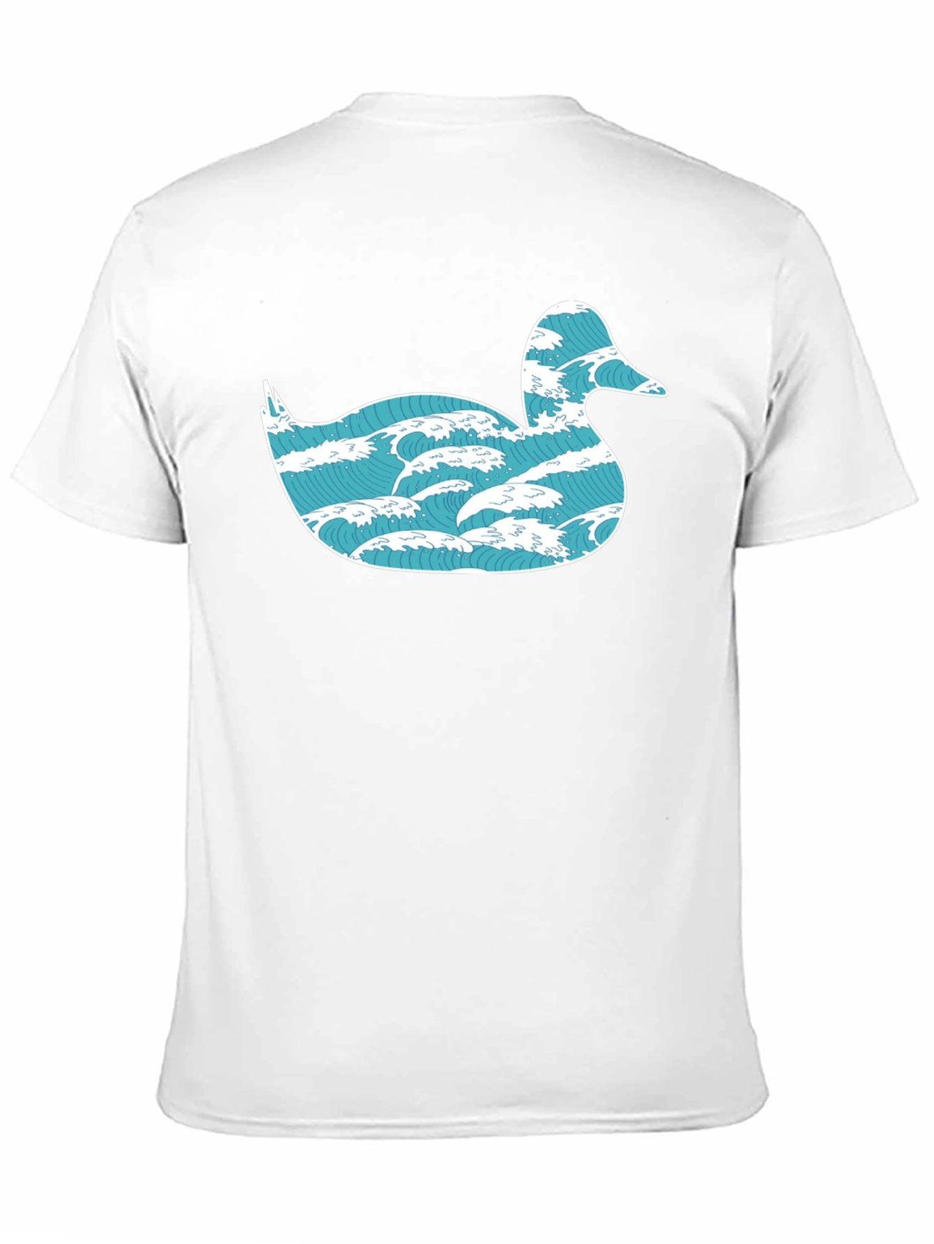 Wave Duck Graphic Tee - Unique Design Black Cotton