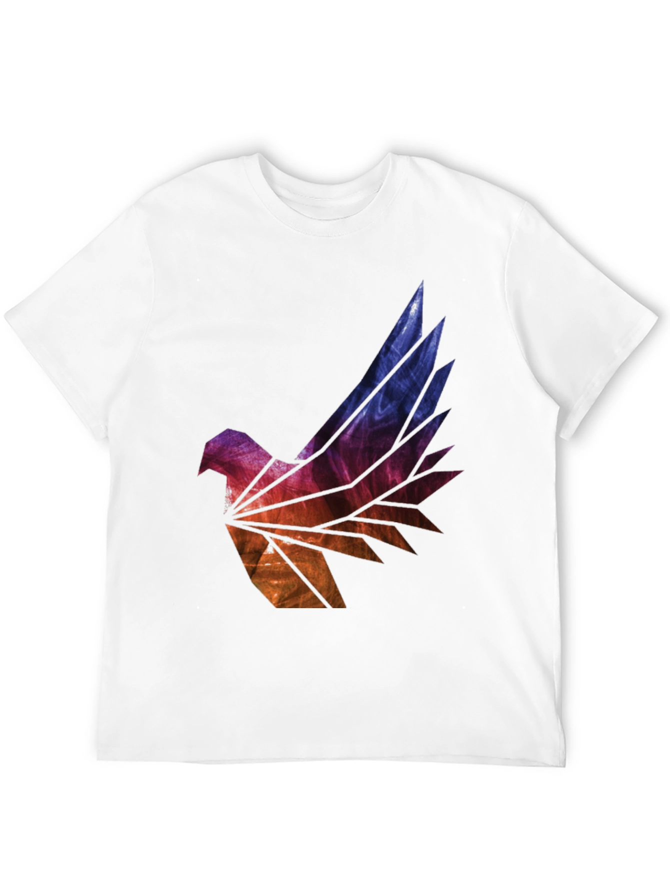 Abstract Geometric Bird Graphic Tee - Mens Black T-Shirt