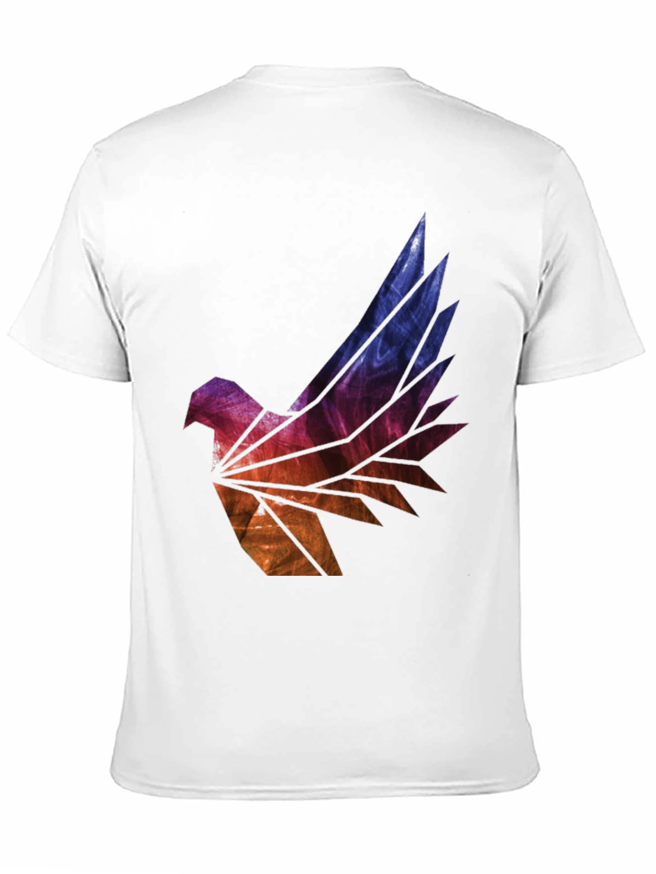 Abstract Geometric Bird Graphic Tee - Mens Black T-Shirt