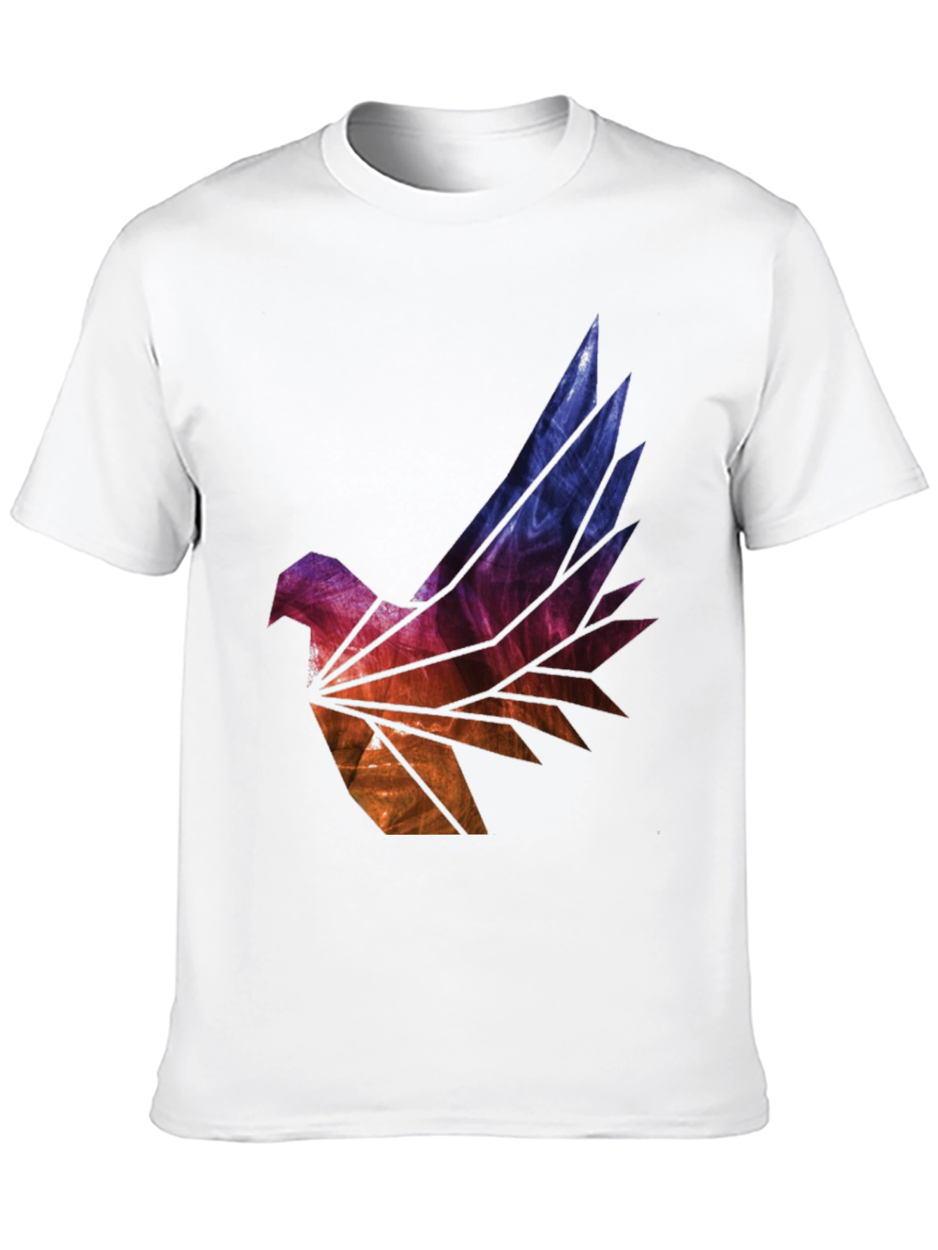 Abstract Geometric Bird Graphic Tee - Mens Black T-Shirt