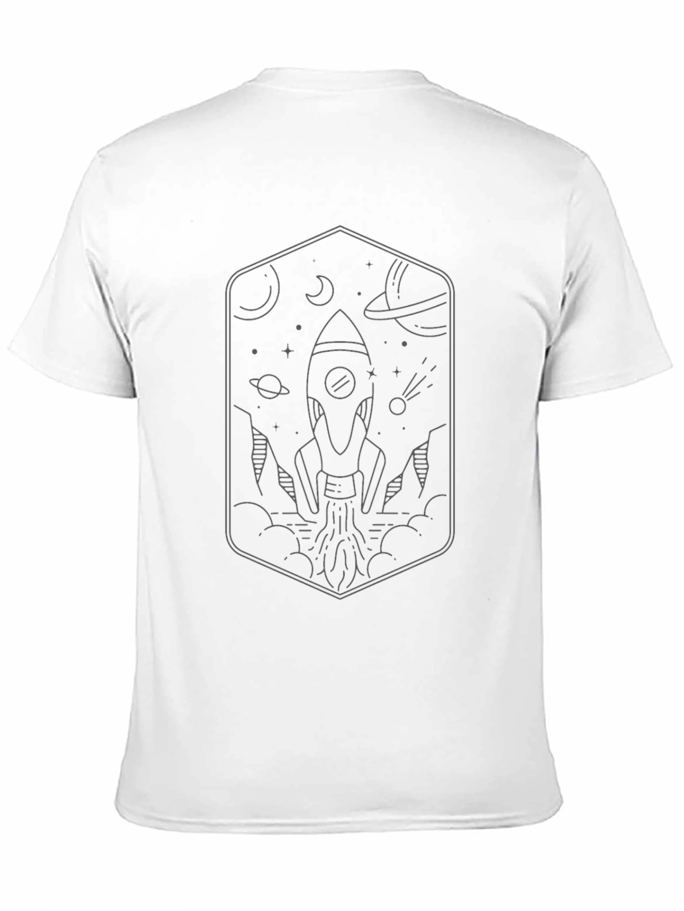 Rocket Launch Graphic Tee - Black Cotton T-Shirt