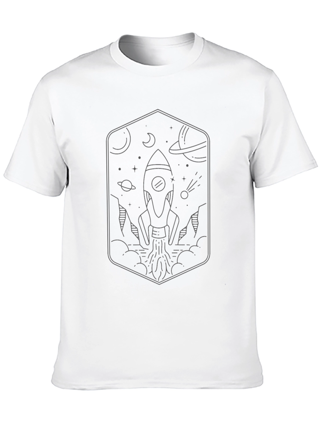 Rocket Launch Graphic Tee - Black Cotton T-Shirt