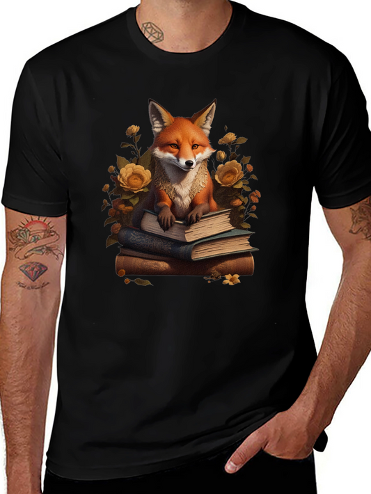 Fox Reading Books Graphic T-Shirt
