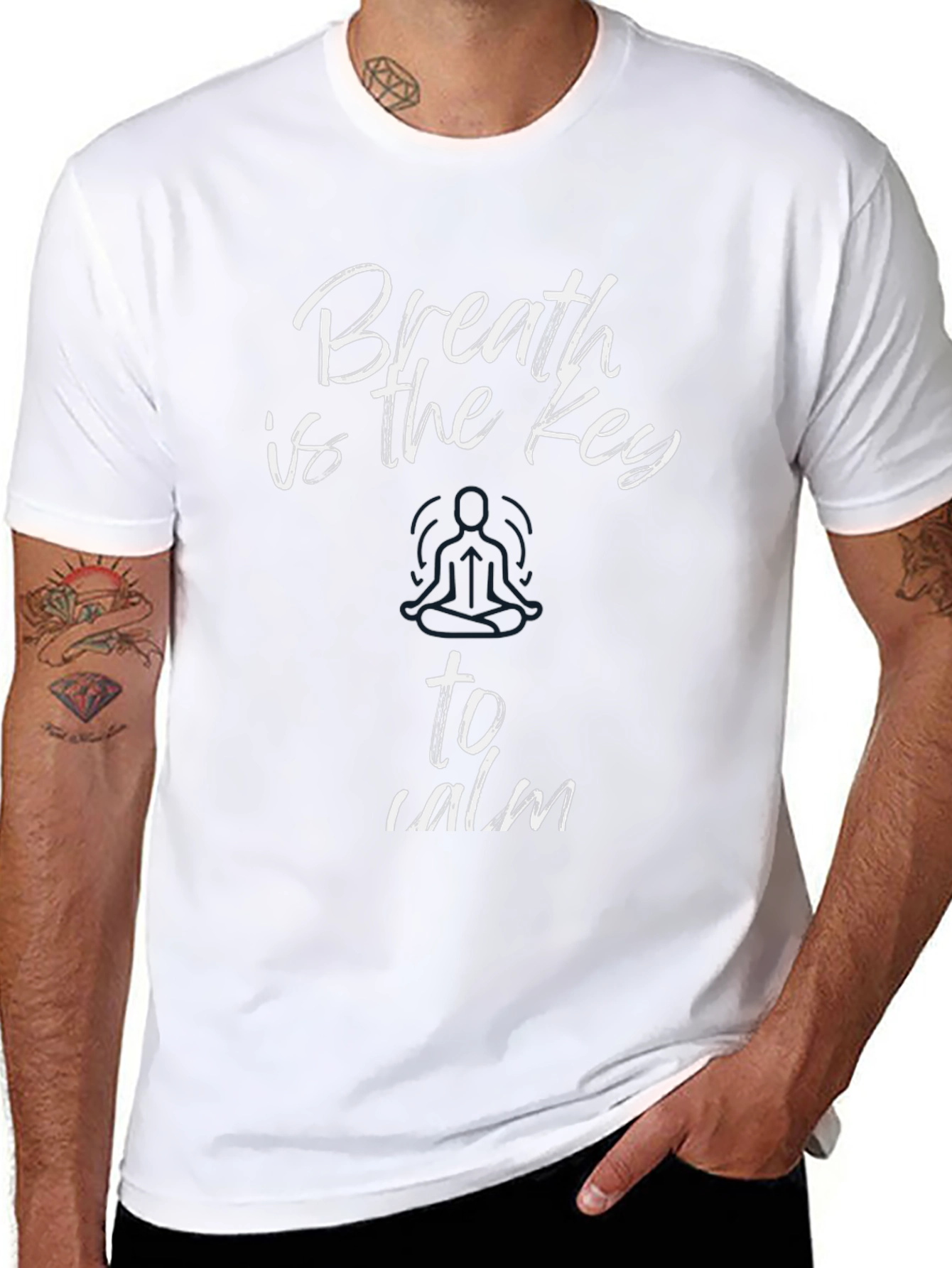 Breath is the Key to Calm Black T-Shirt