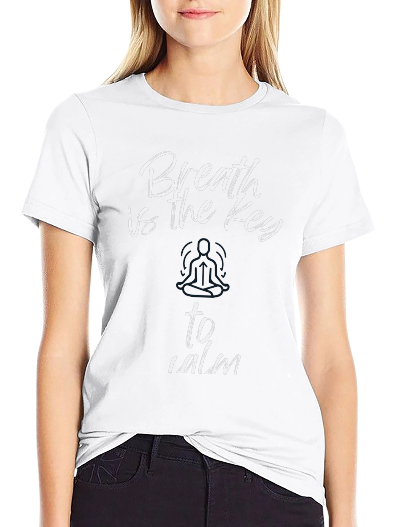 Breath is the Key to Calm Black T-Shirt