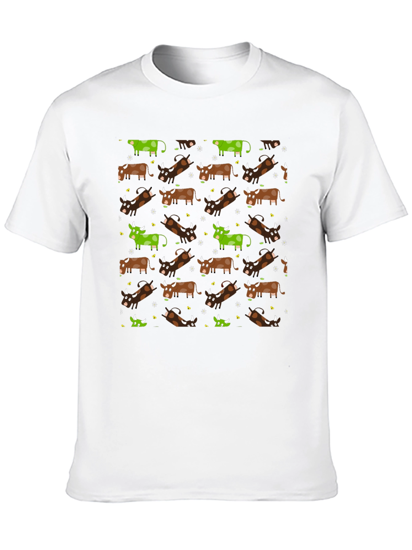 Novelty Cow Print Black T-Shirt