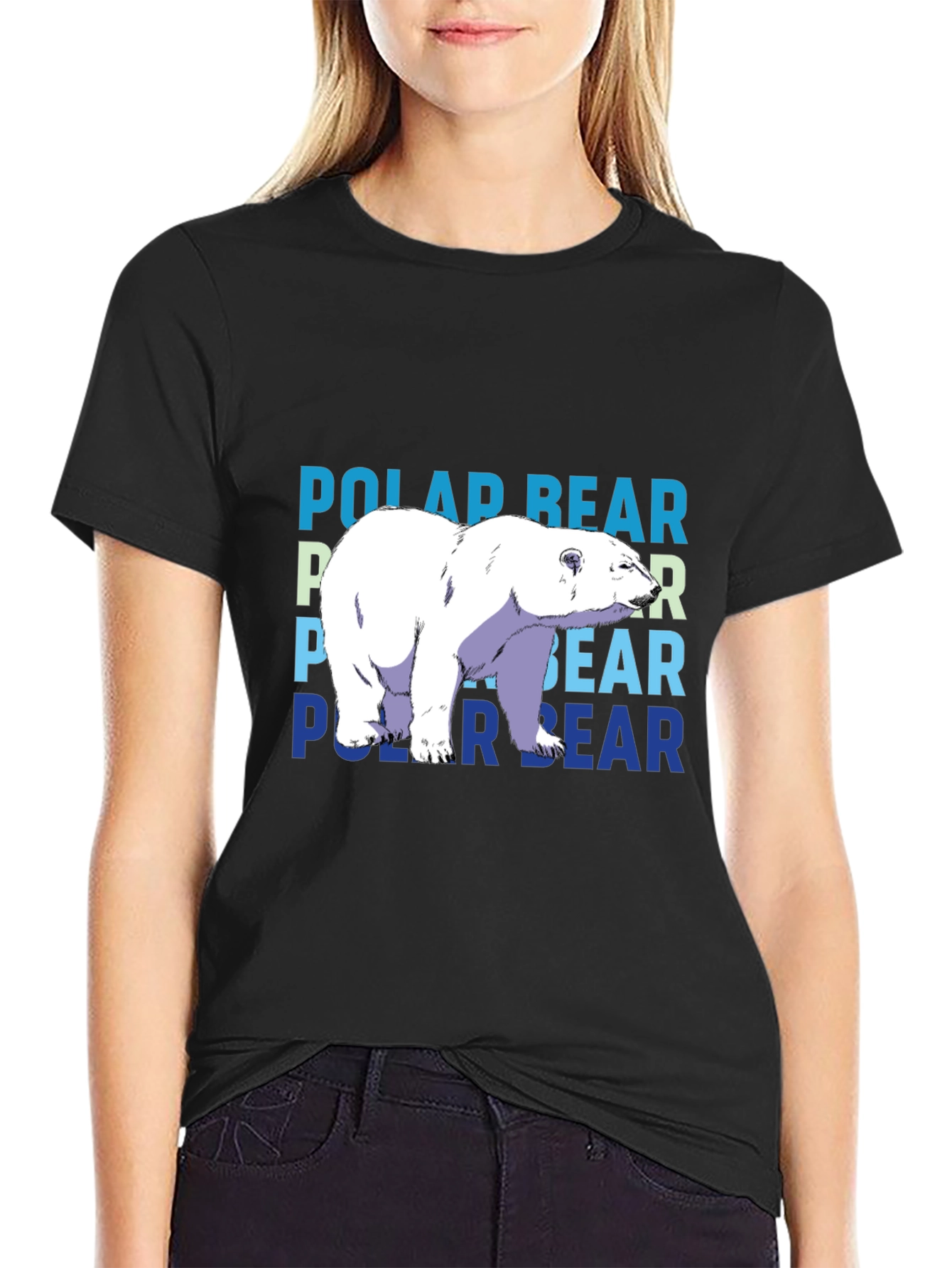 Polar Bear Graphic T-Shirt - Black Casual Tee