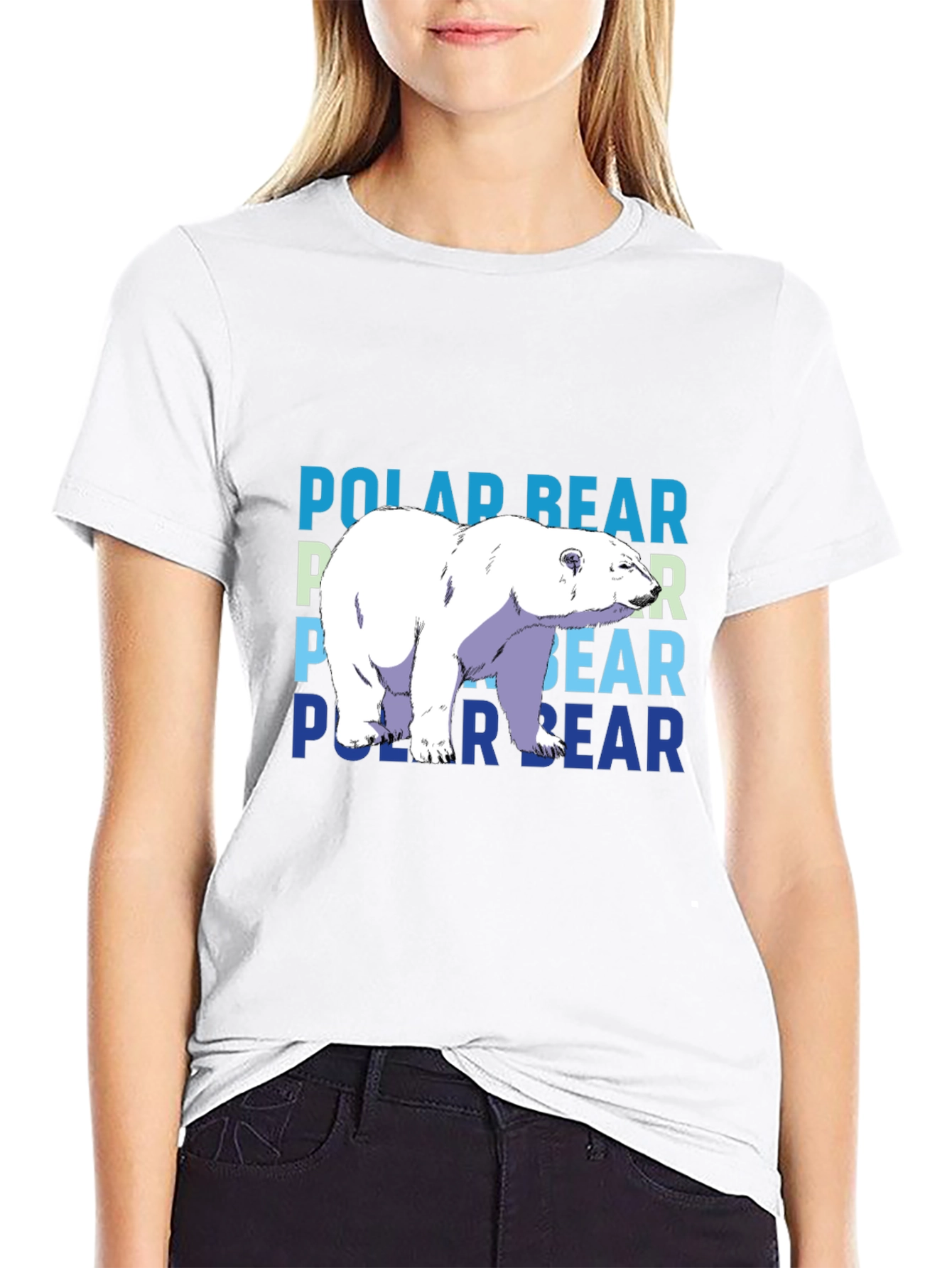 Polar Bear Graphic T-Shirt - Black Casual Tee