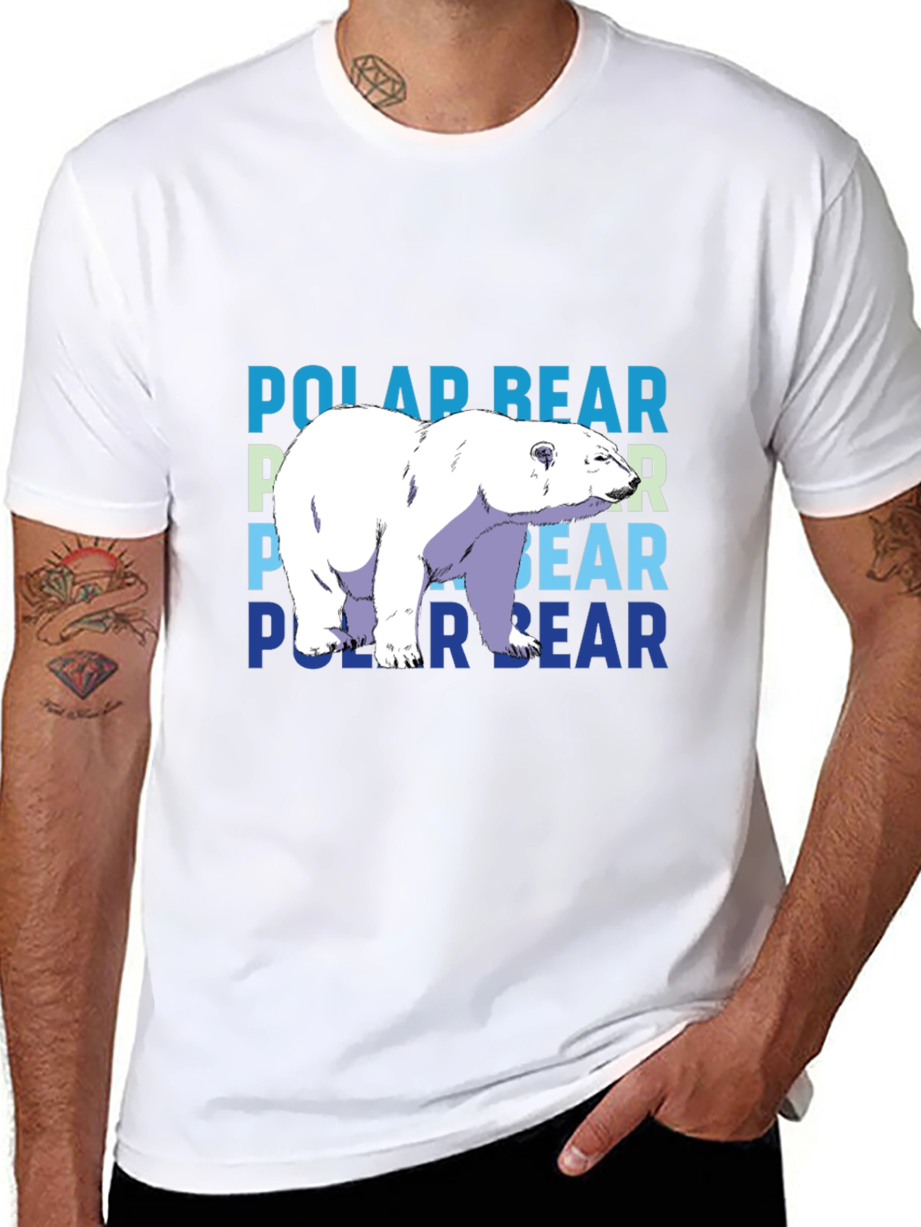 Polar Bear Graphic T-Shirt - Black Casual Tee