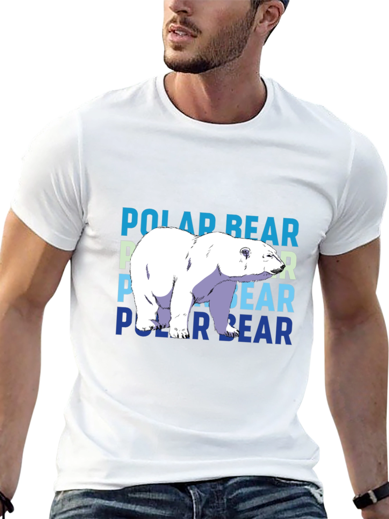 Polar Bear Graphic T-Shirt - Black Casual Tee