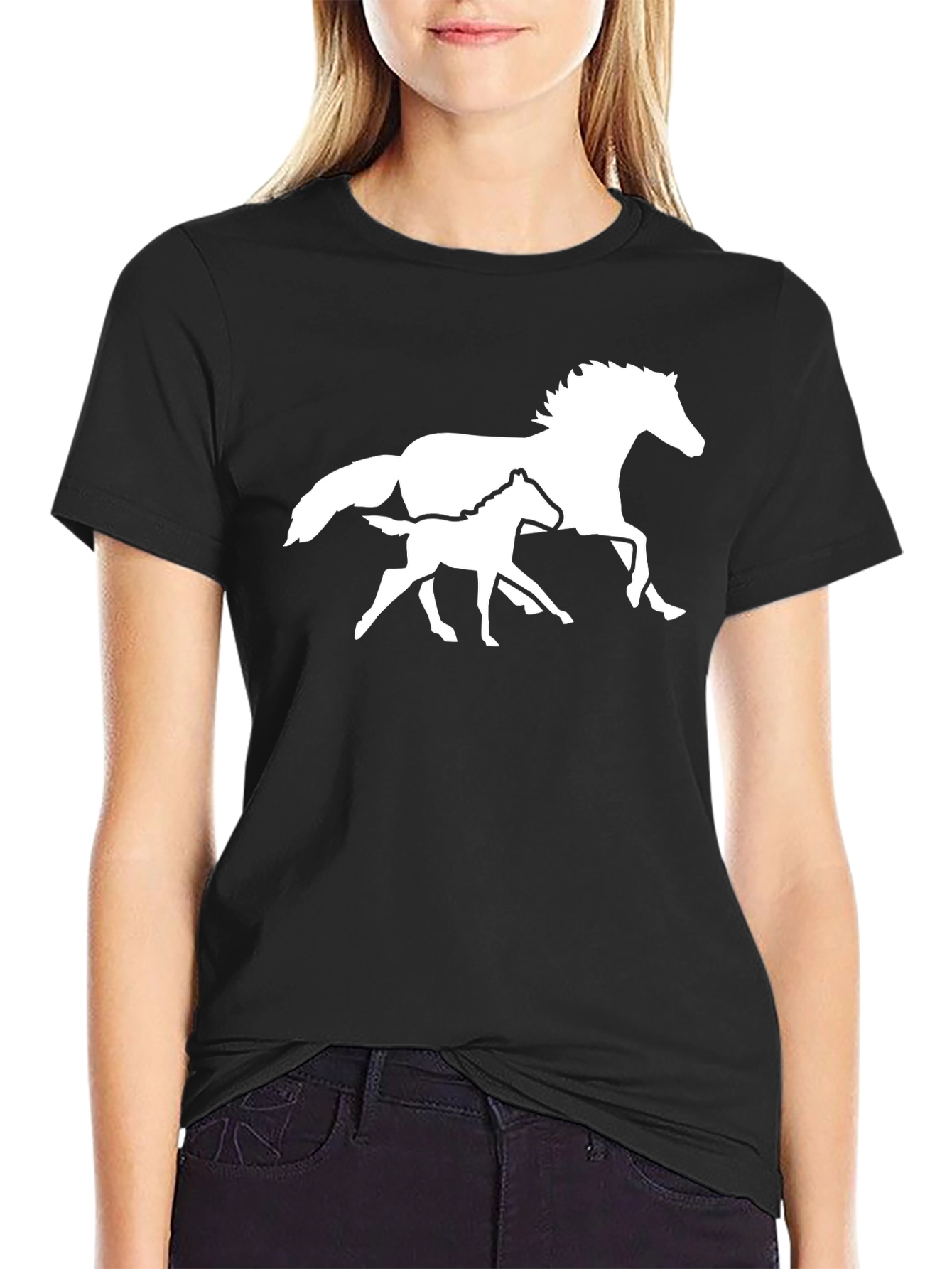 Black Horse & Foal Graphic Tee