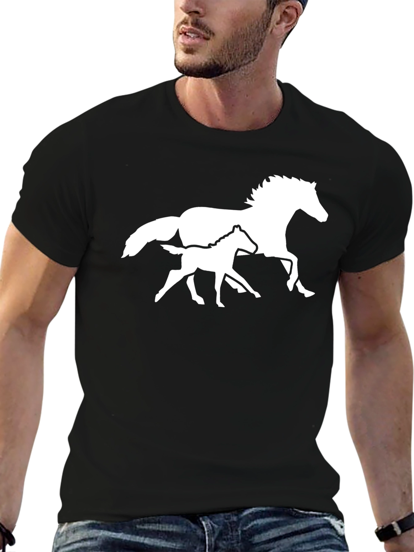 Black Horse & Foal Graphic Tee
