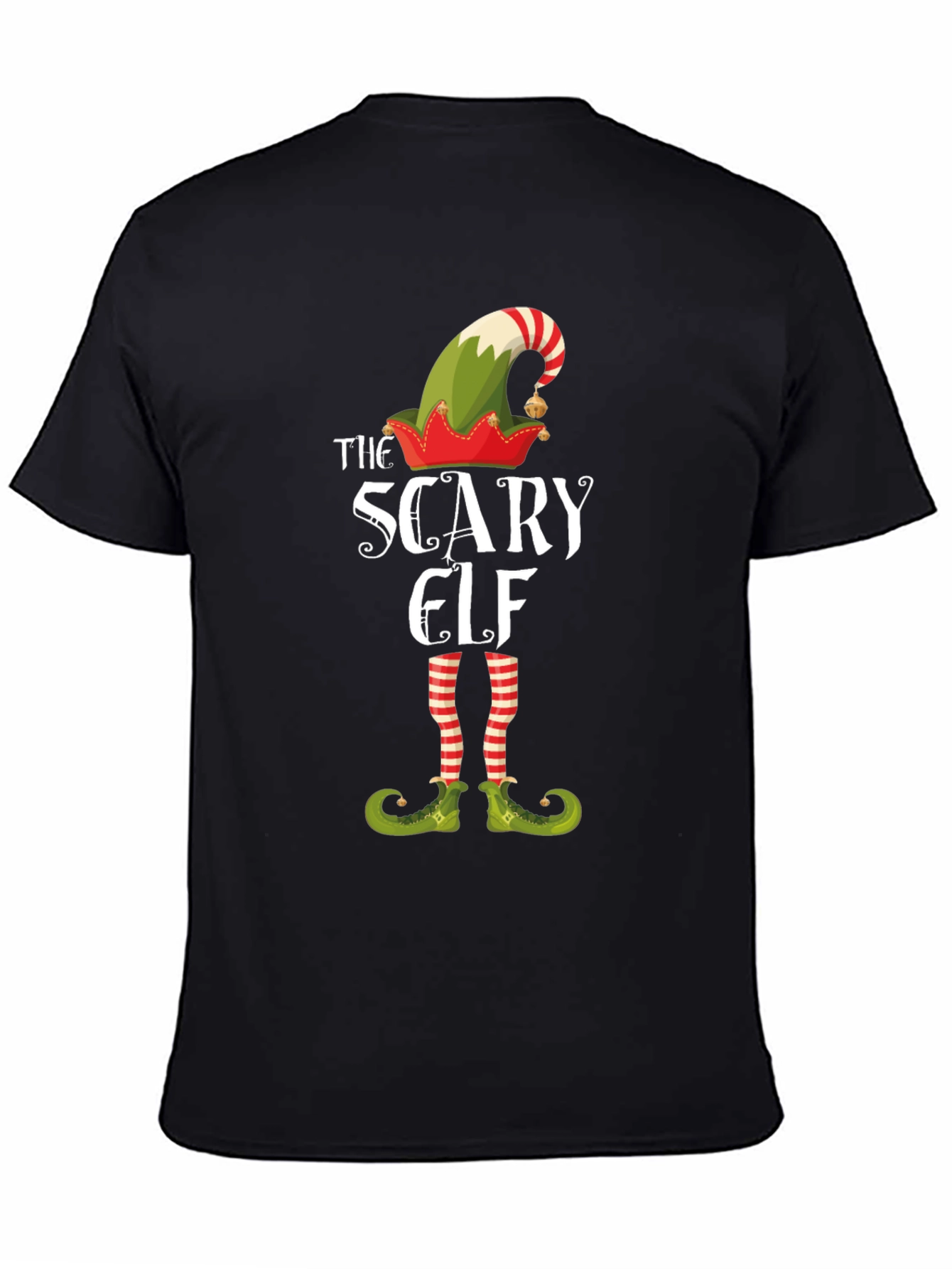 Scary Elf Graphic Tee - Holiday Humor