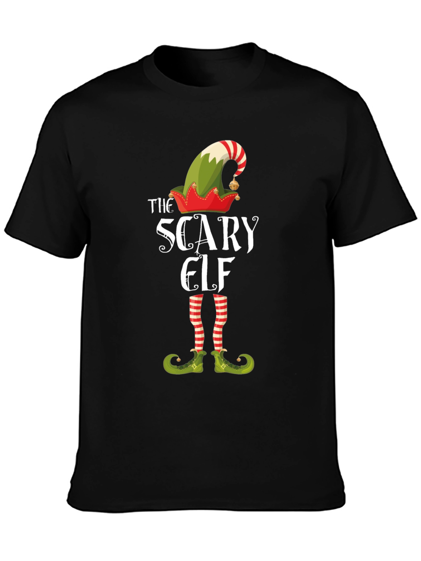 Scary Elf Graphic Tee - Holiday Humor