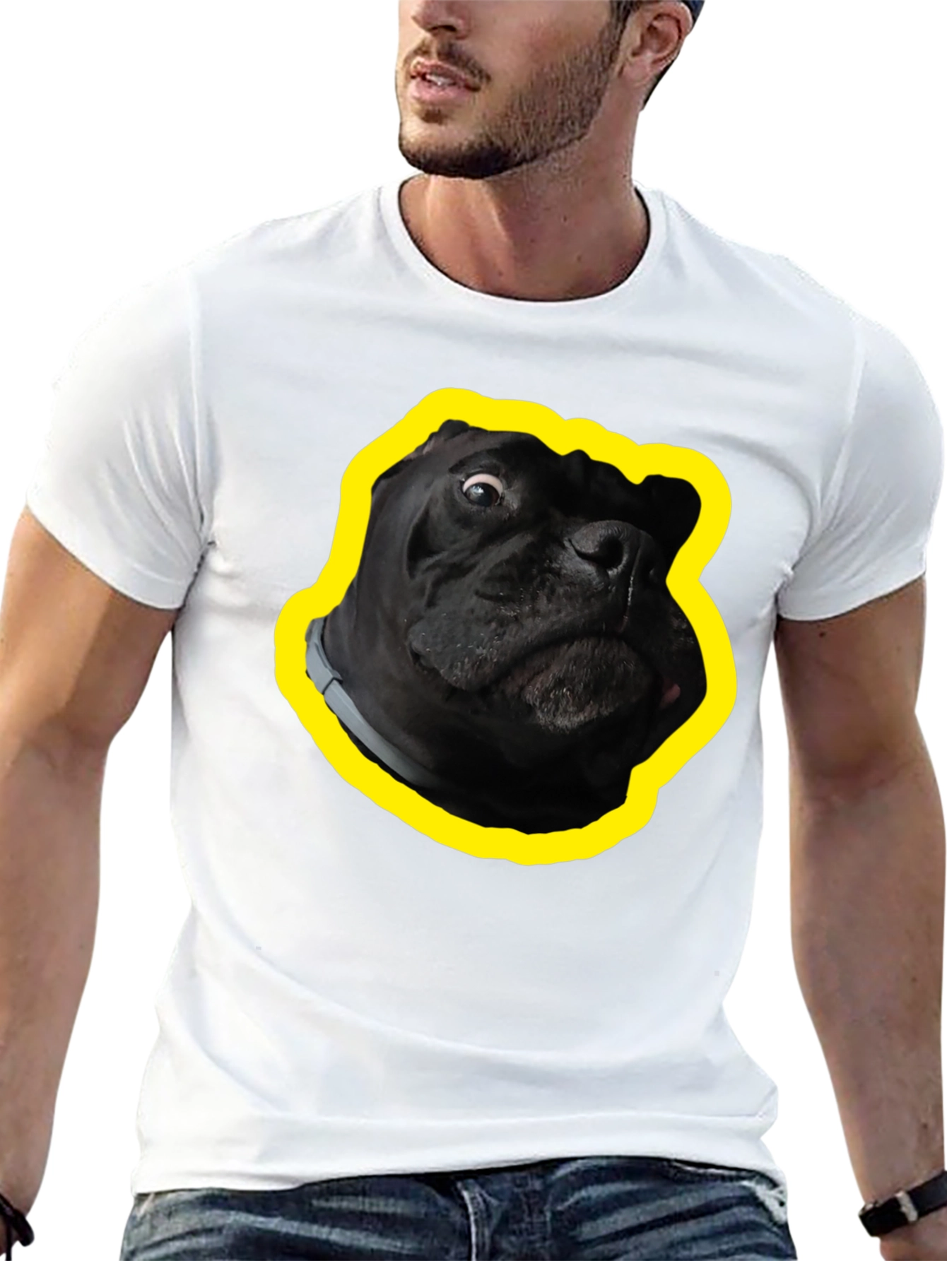 Funny Dog Graphic T-Shirt - Black Cotton Tee