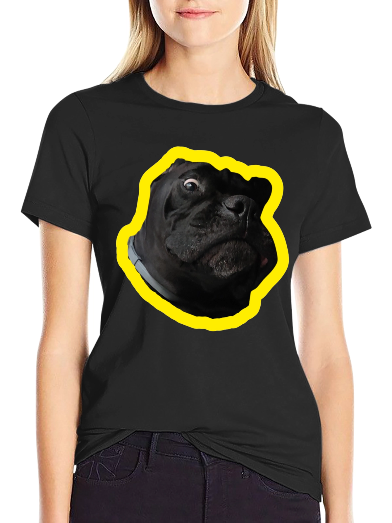 Funny Dog Graphic T-Shirt - Black Cotton Tee