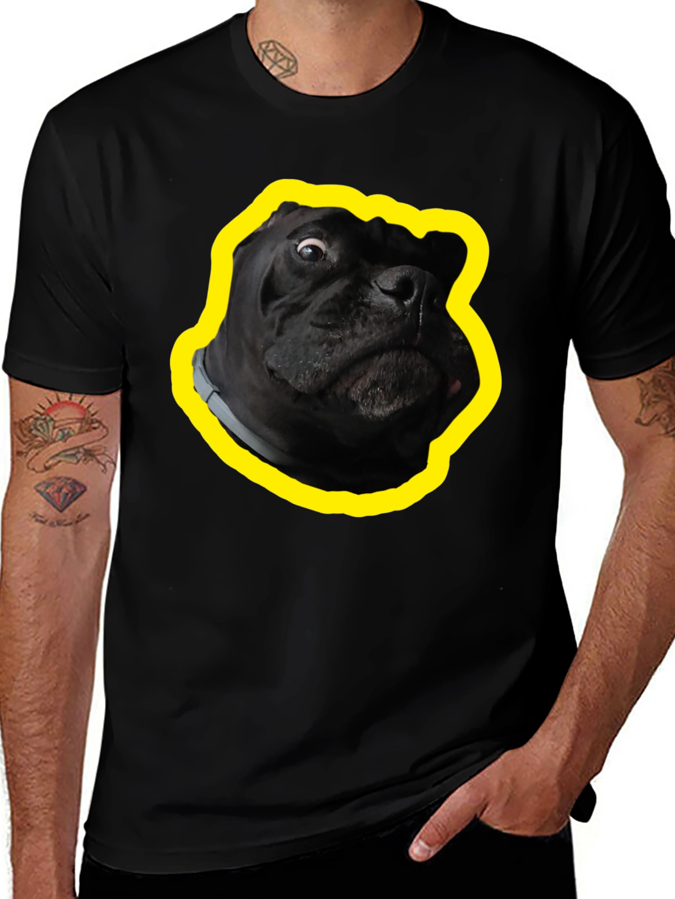 Funny Dog Graphic T-Shirt - Black Cotton Tee