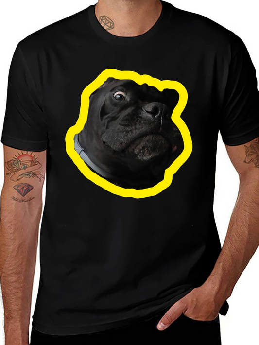 Funny Dog Graphic T-Shirt - Black Cotton Tee