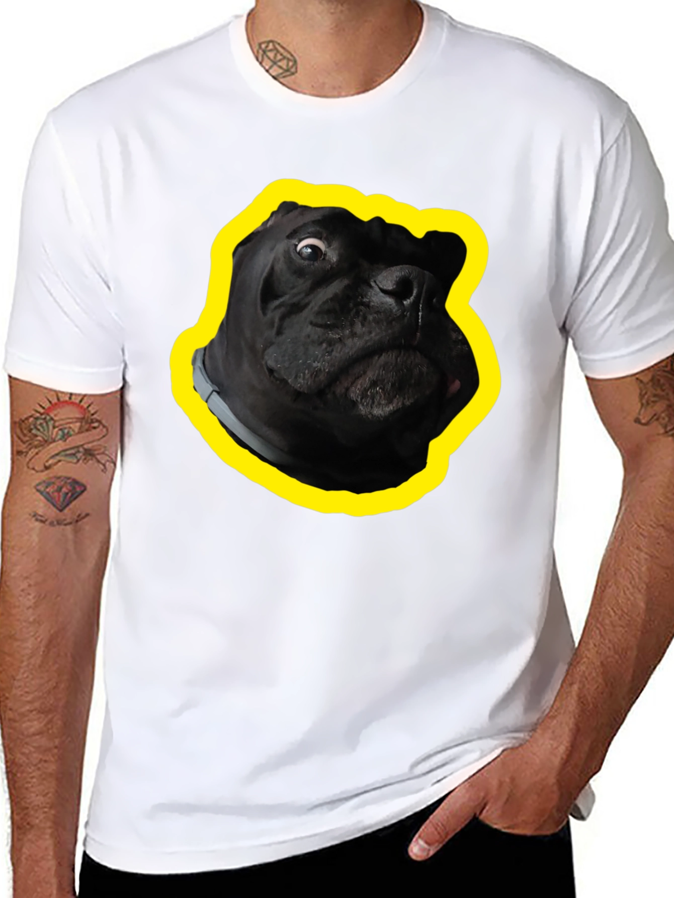 Funny Dog Graphic T-Shirt - Black Cotton Tee