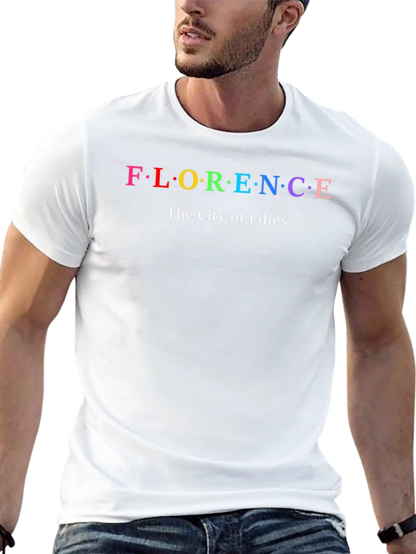 Florence Italy City of Lilies Black T-Shirt
