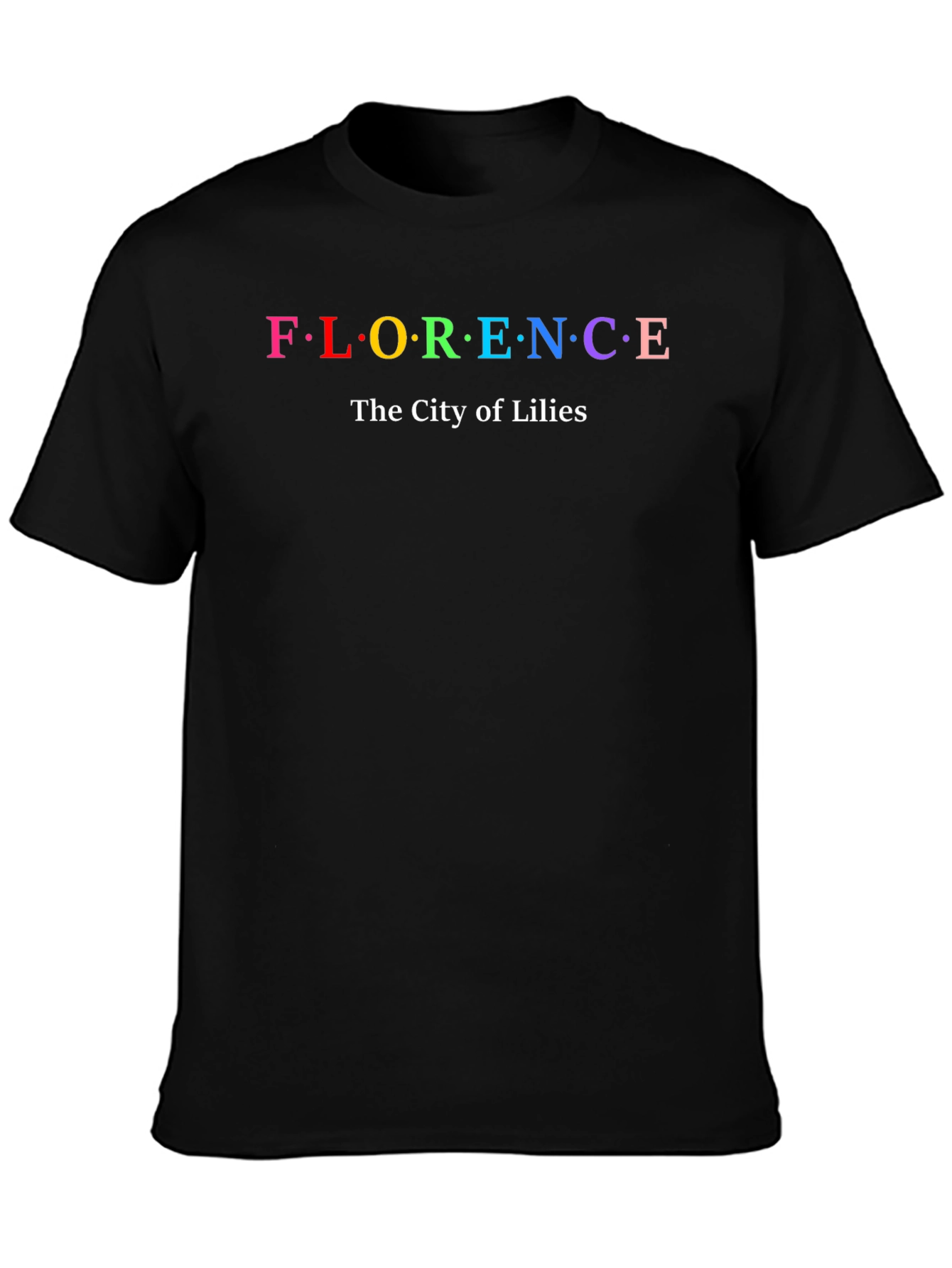 Florence Italy City of Lilies Black T-Shirt