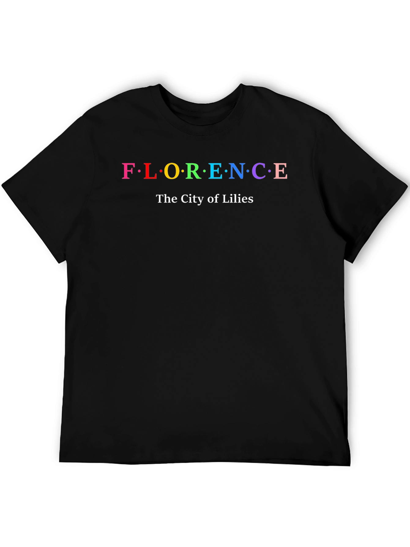 Florence Italy City of Lilies Black T-Shirt
