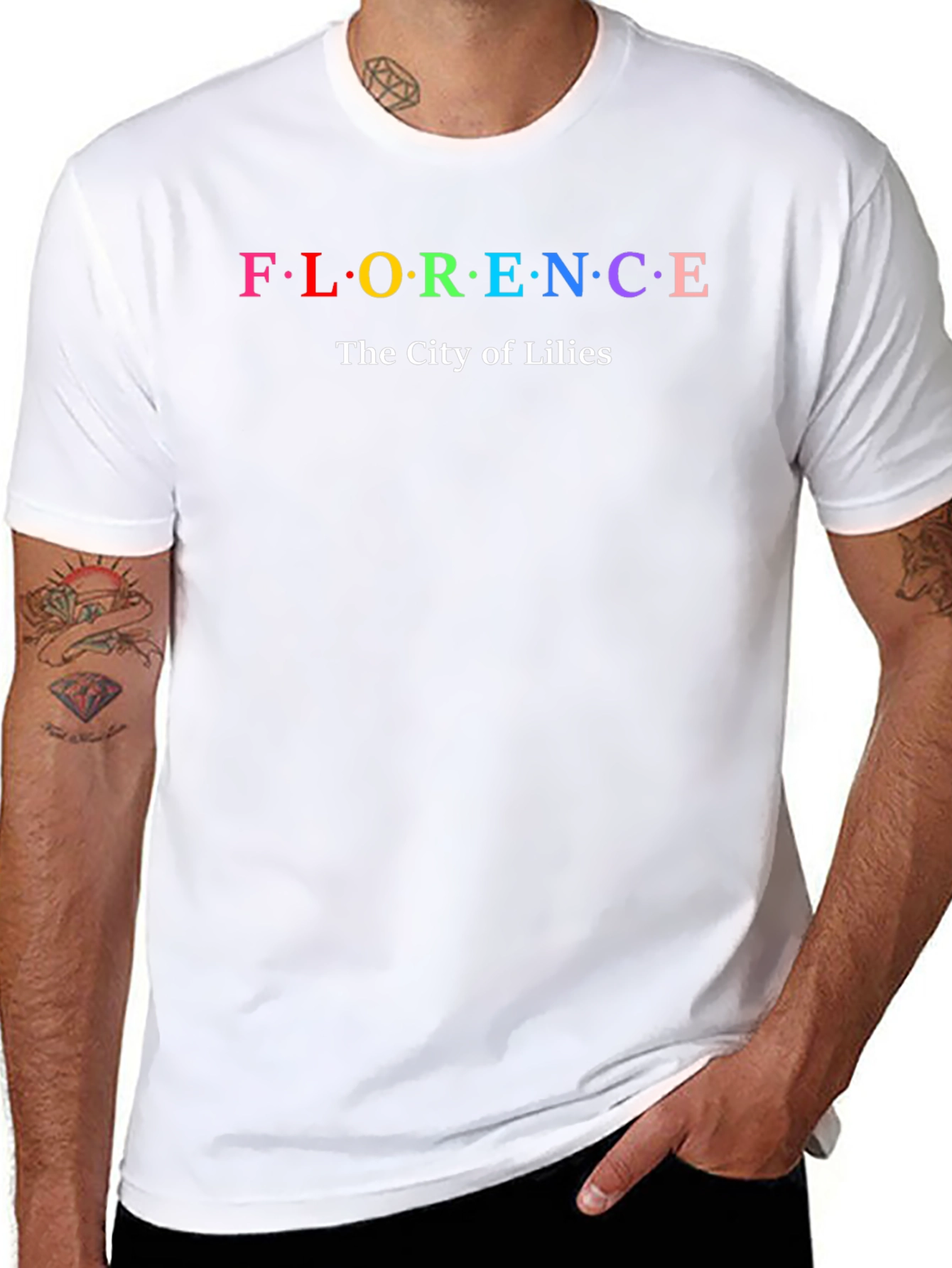 Florence Italy City of Lilies Black T-Shirt