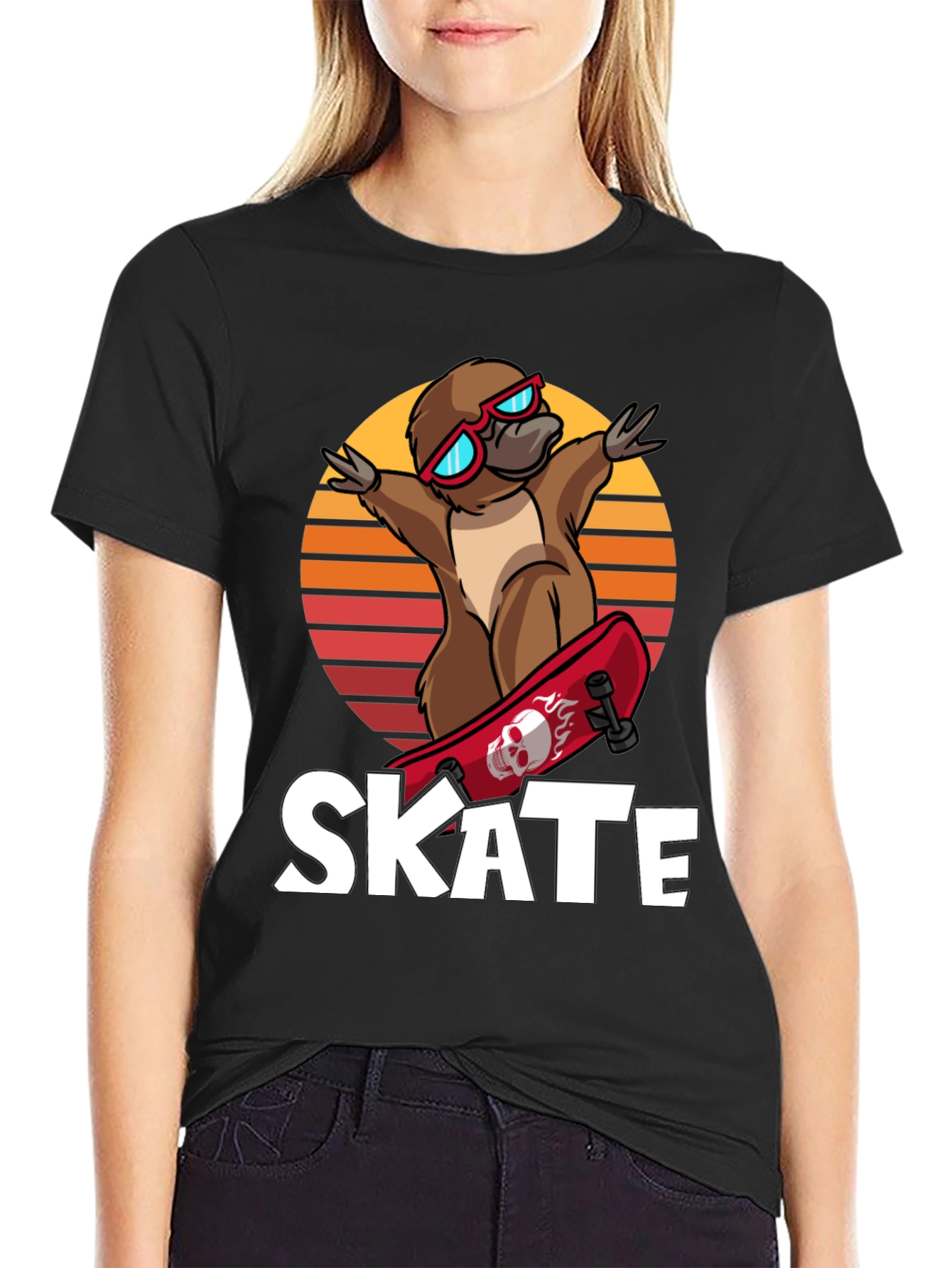 Skateboarding Platypus T-Shirt - Cool Graphic Tee