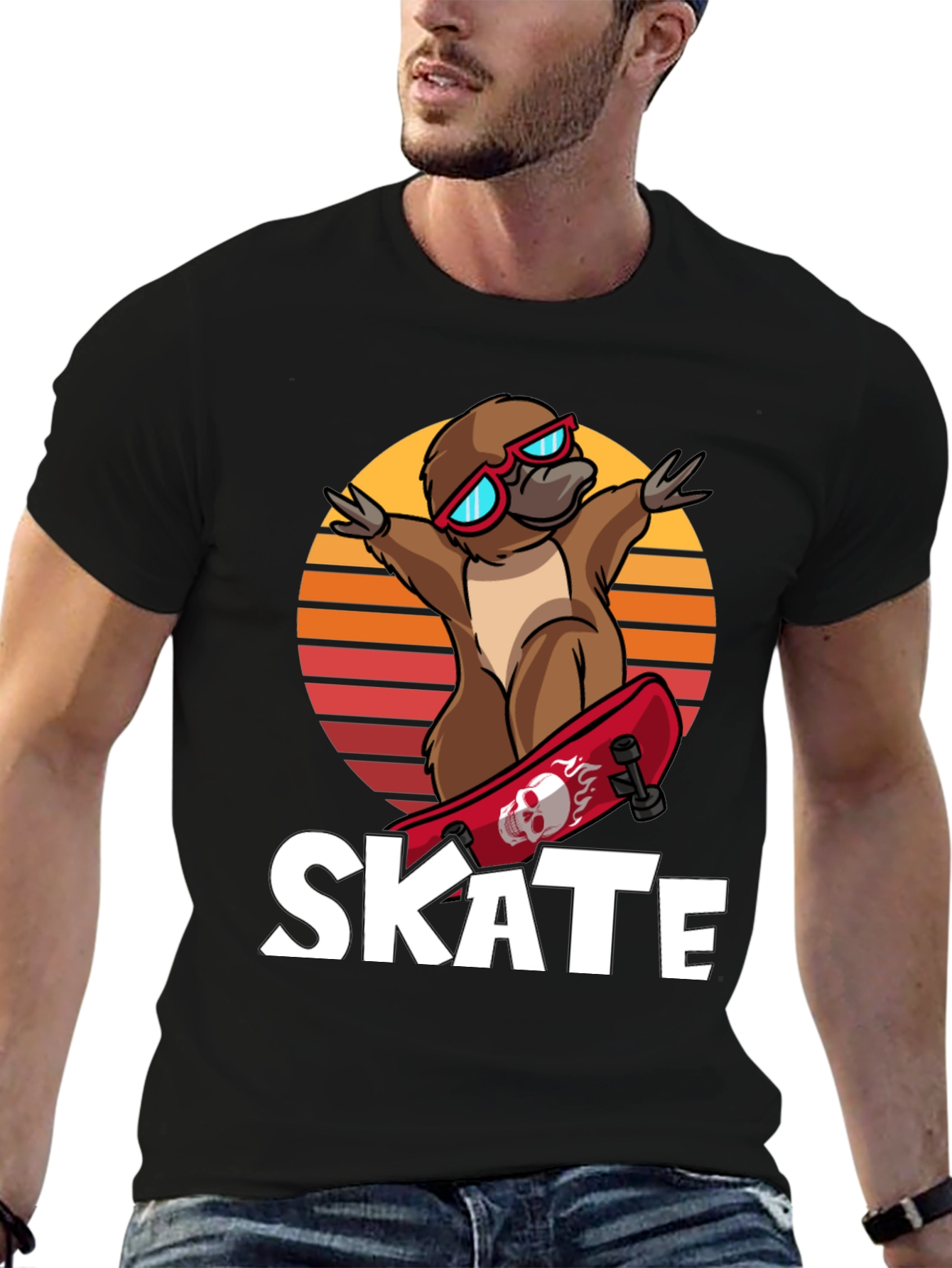 Skateboarding Platypus T-Shirt - Cool Graphic Tee