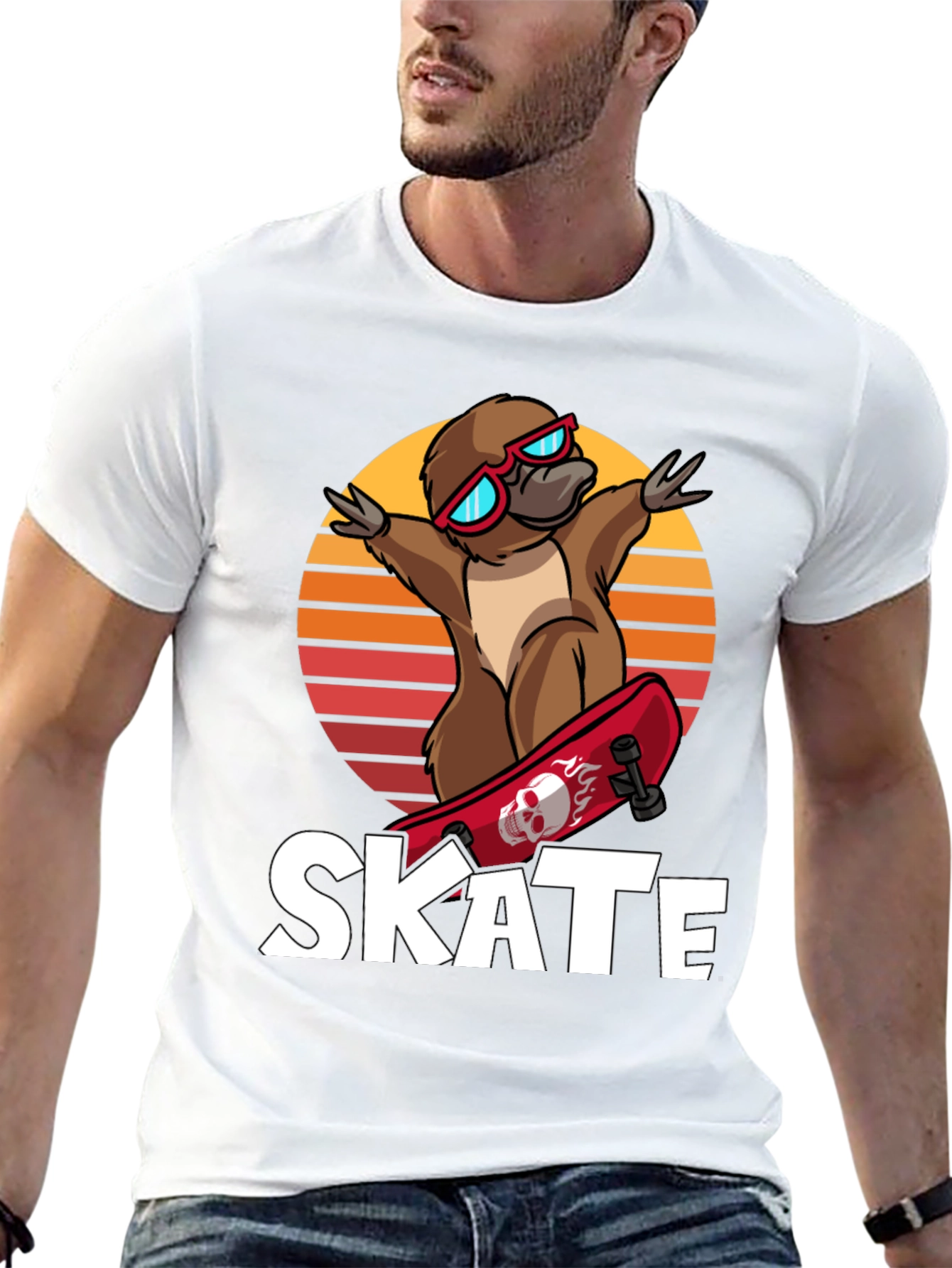 Skateboarding Platypus T-Shirt - Cool Graphic Tee