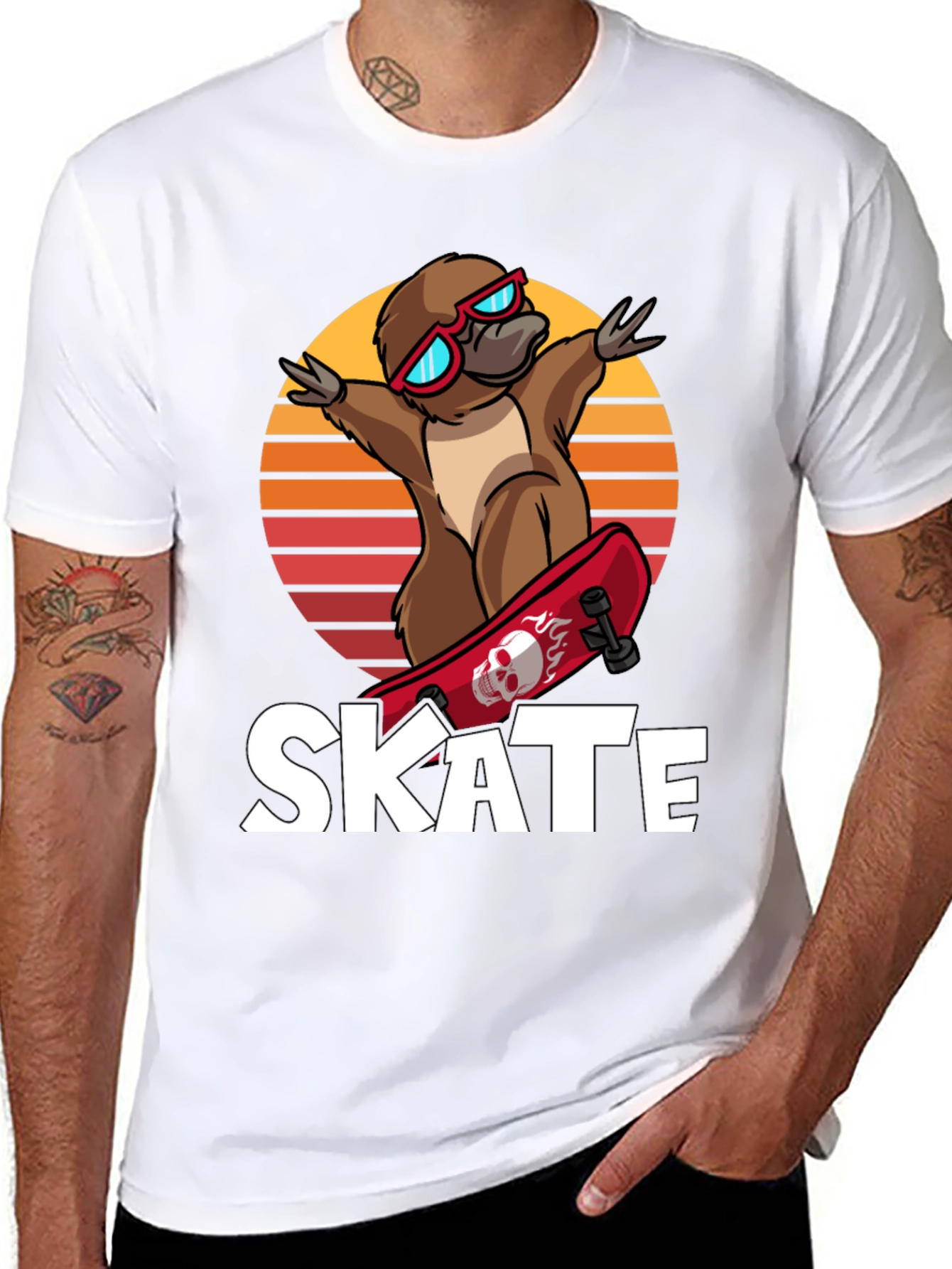 Skateboarding Platypus T-Shirt - Cool Graphic Tee