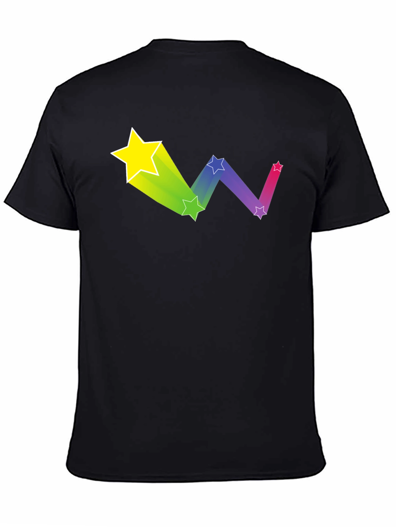 Rainbow Star Trail Black T-Shirt