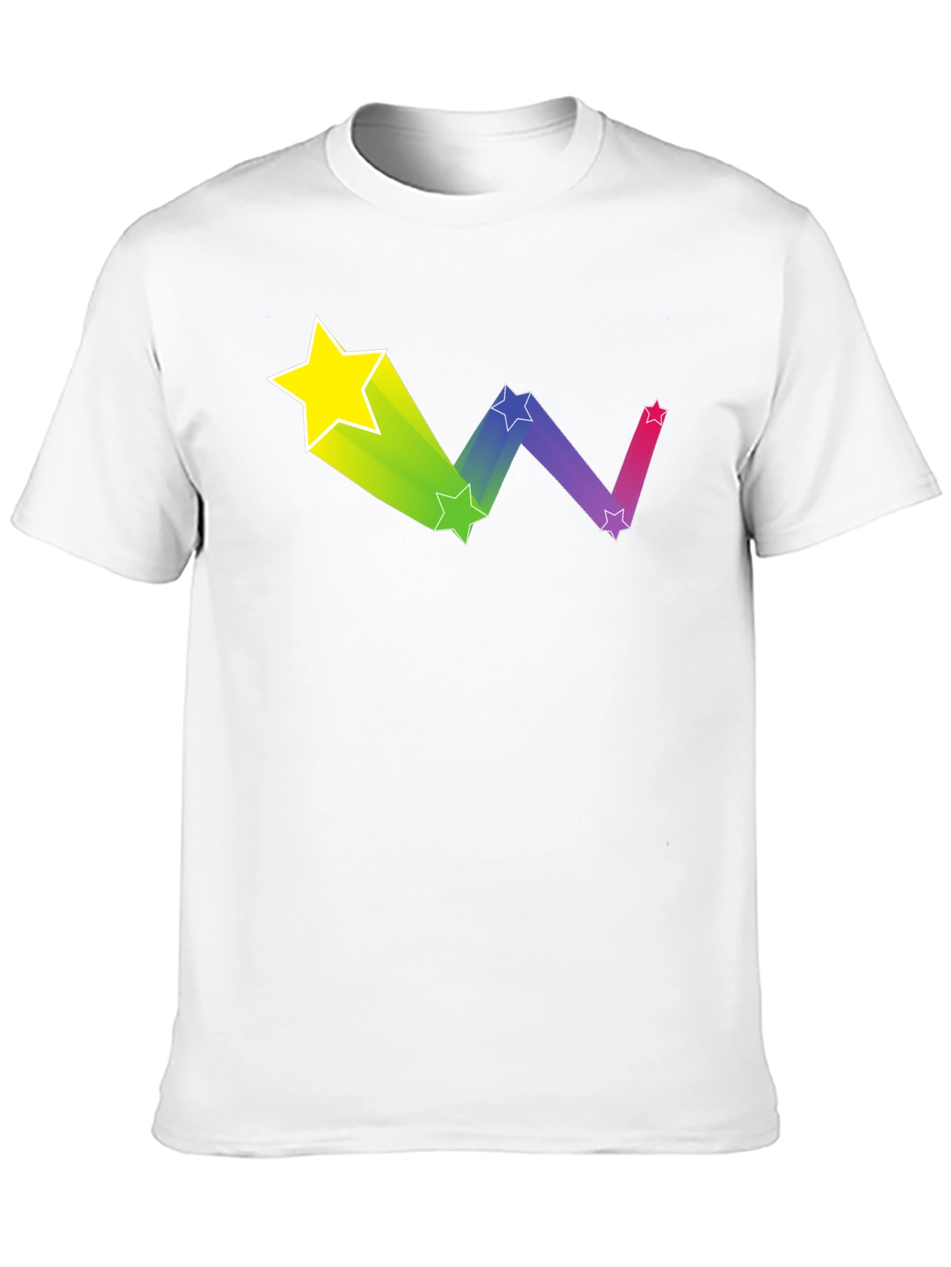Rainbow Star Trail Black T-Shirt