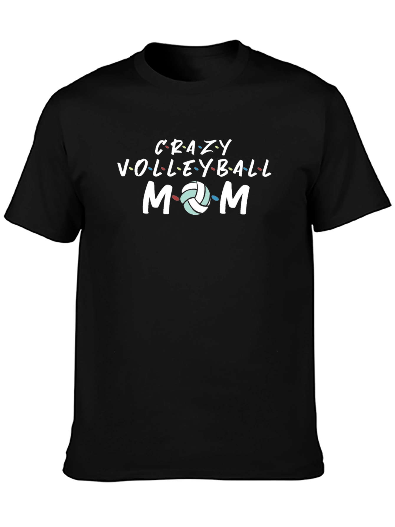 Crazy Volleyball Mom Black T-Shirt