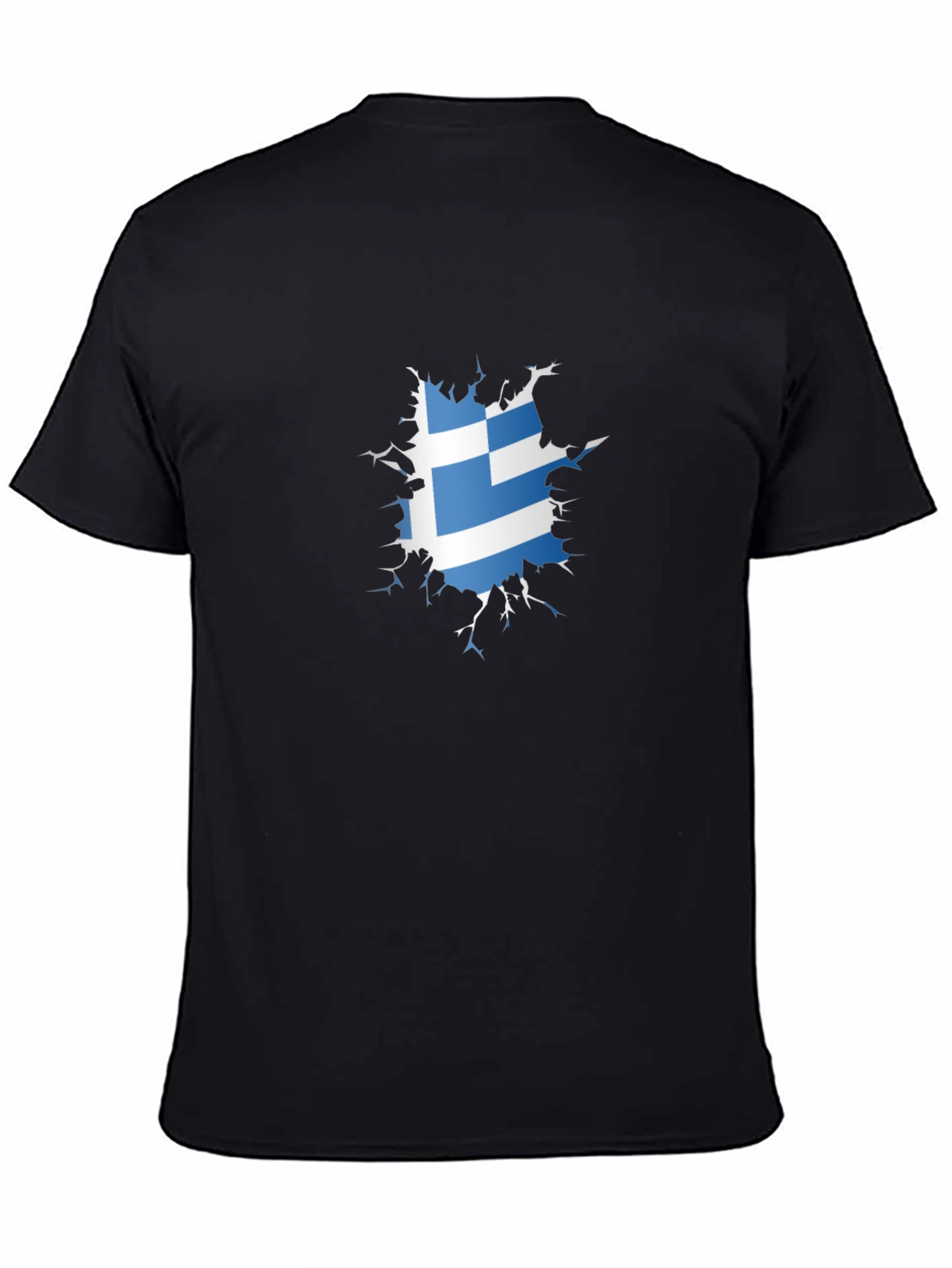 Greek Flag Ripped T-Shirt - Cool Patriotic Design
