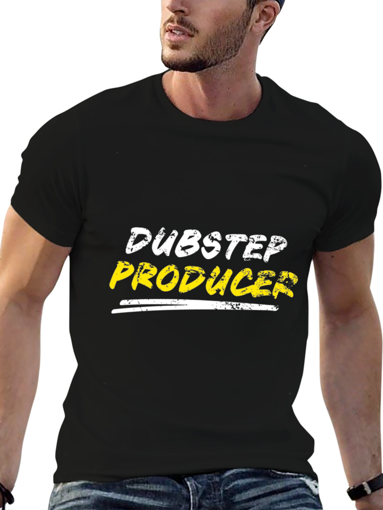 Dubstep Producer Graphic Tee - Black Cotton T-Shirt
