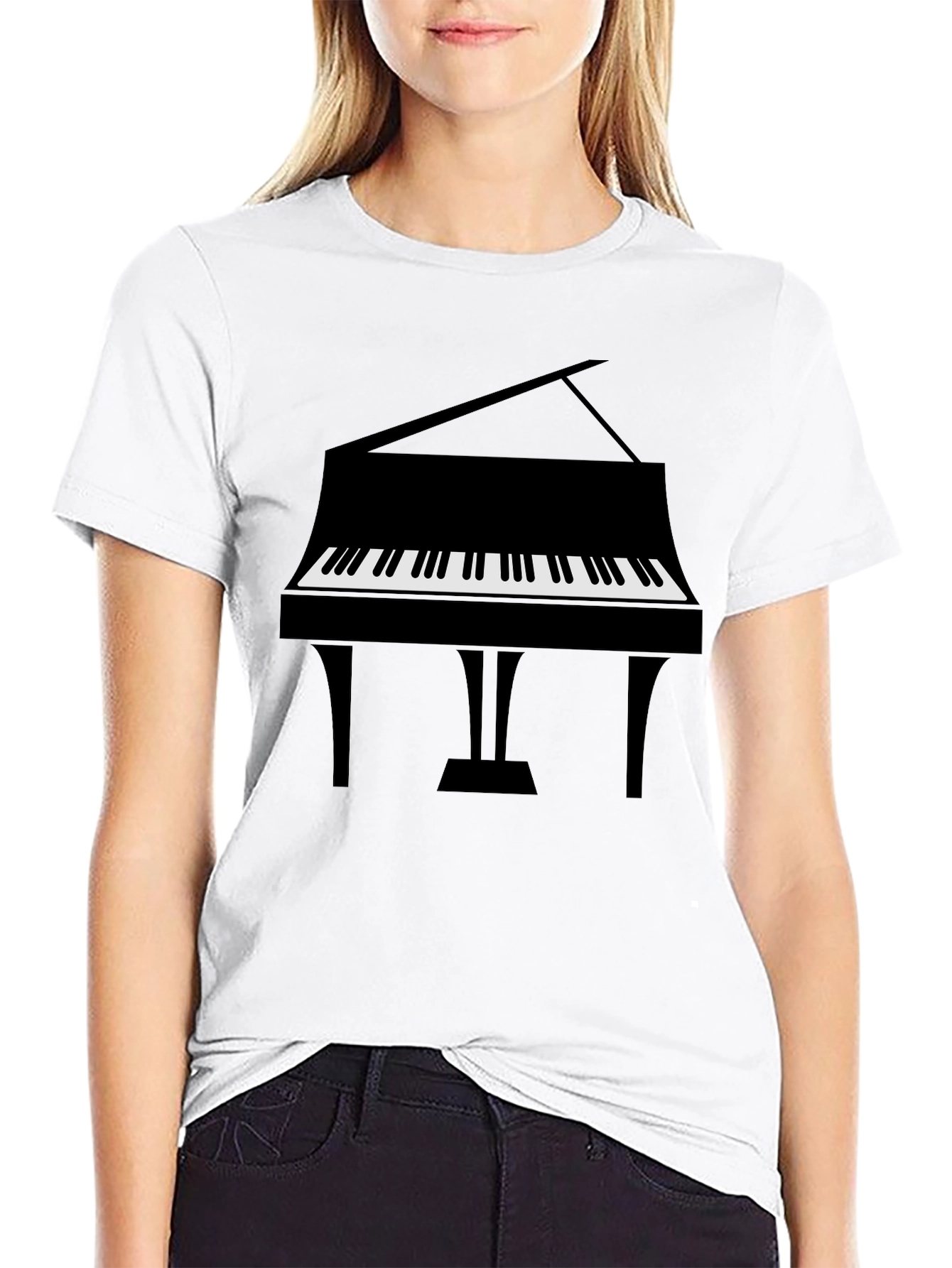 Piano Graphic Tee - Musical Instrument T-Shirt