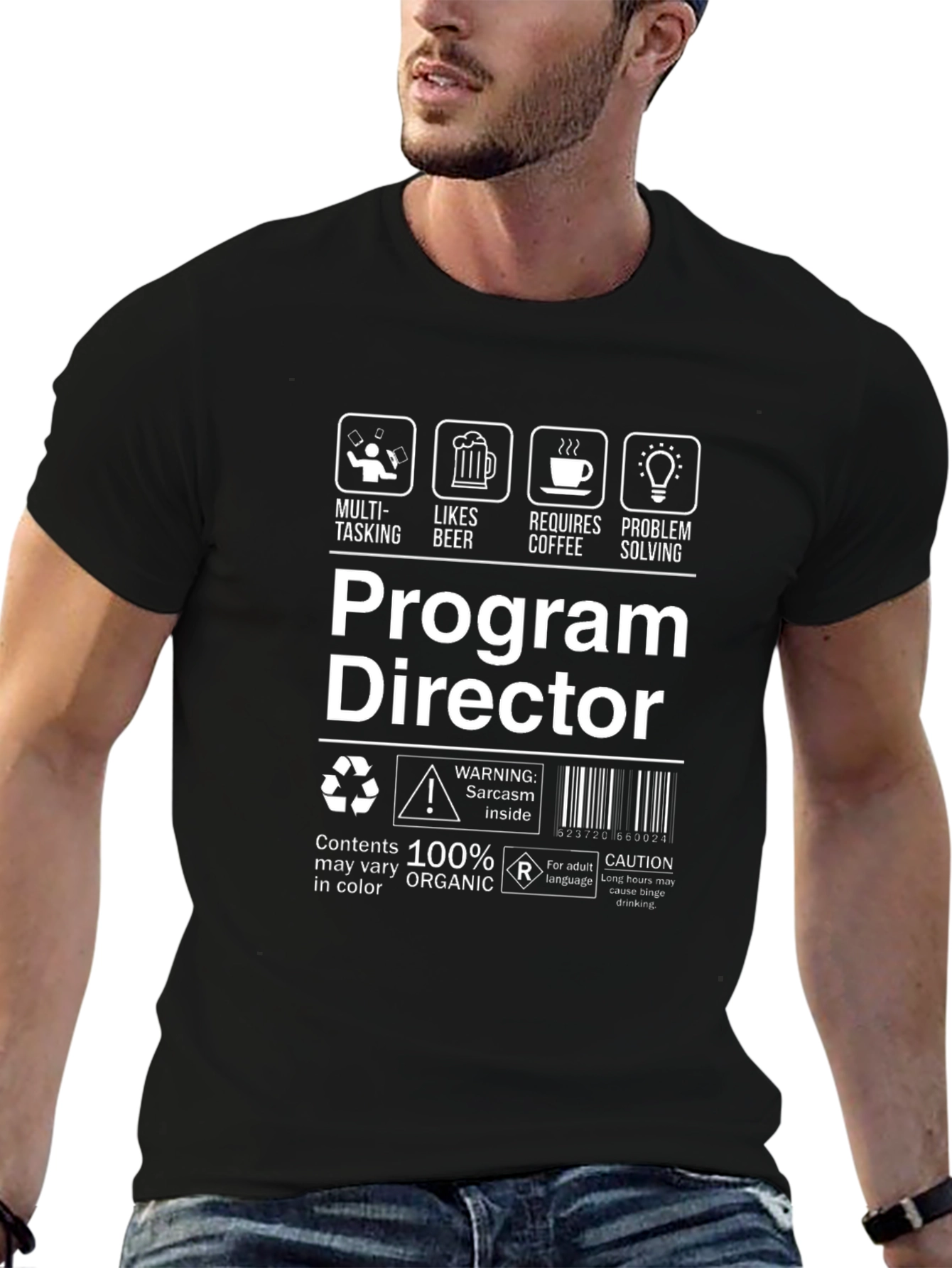 Program Director T-Shirt: Multitasking Beer Coffee Problem Solving
