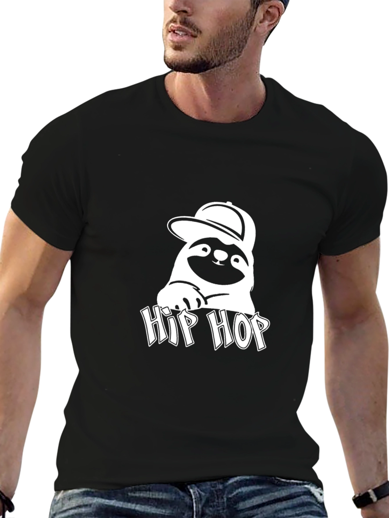 Hip Hop Sloth Graphic T-Shirt