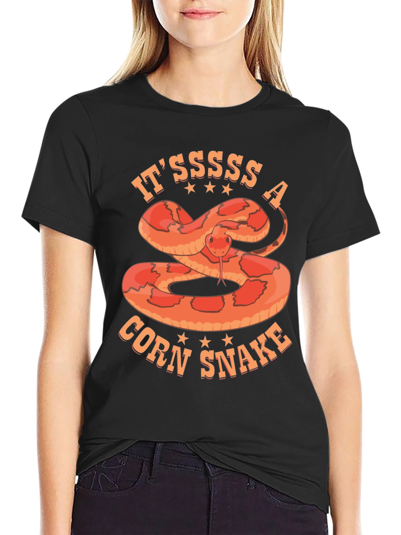 Itssss A Corn Snake T-Shirt Black