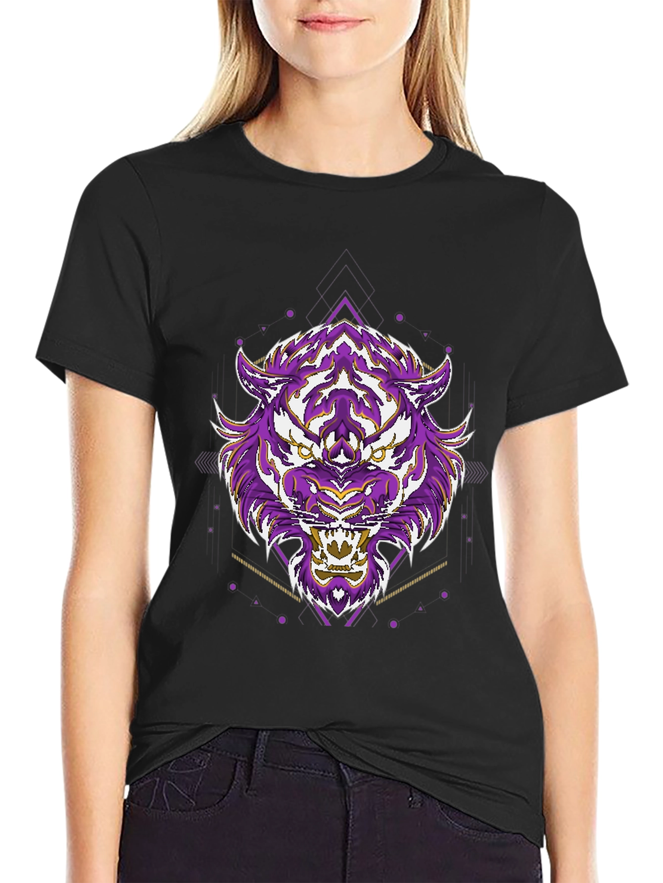 Geometric Tiger Graphic Tee - Cool Streetwear