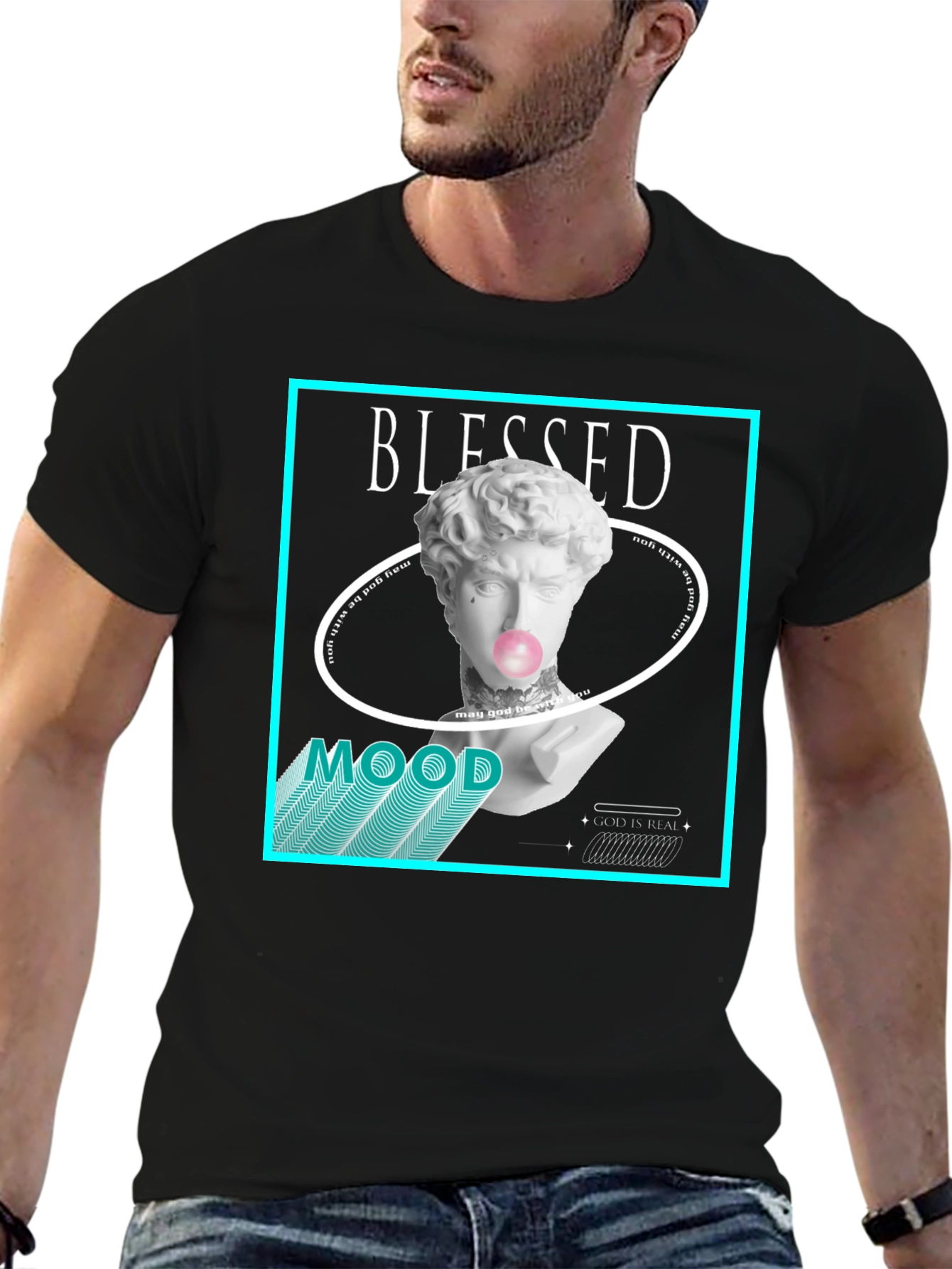 Blessed Mood Graphic Tee - Black T-Shirt