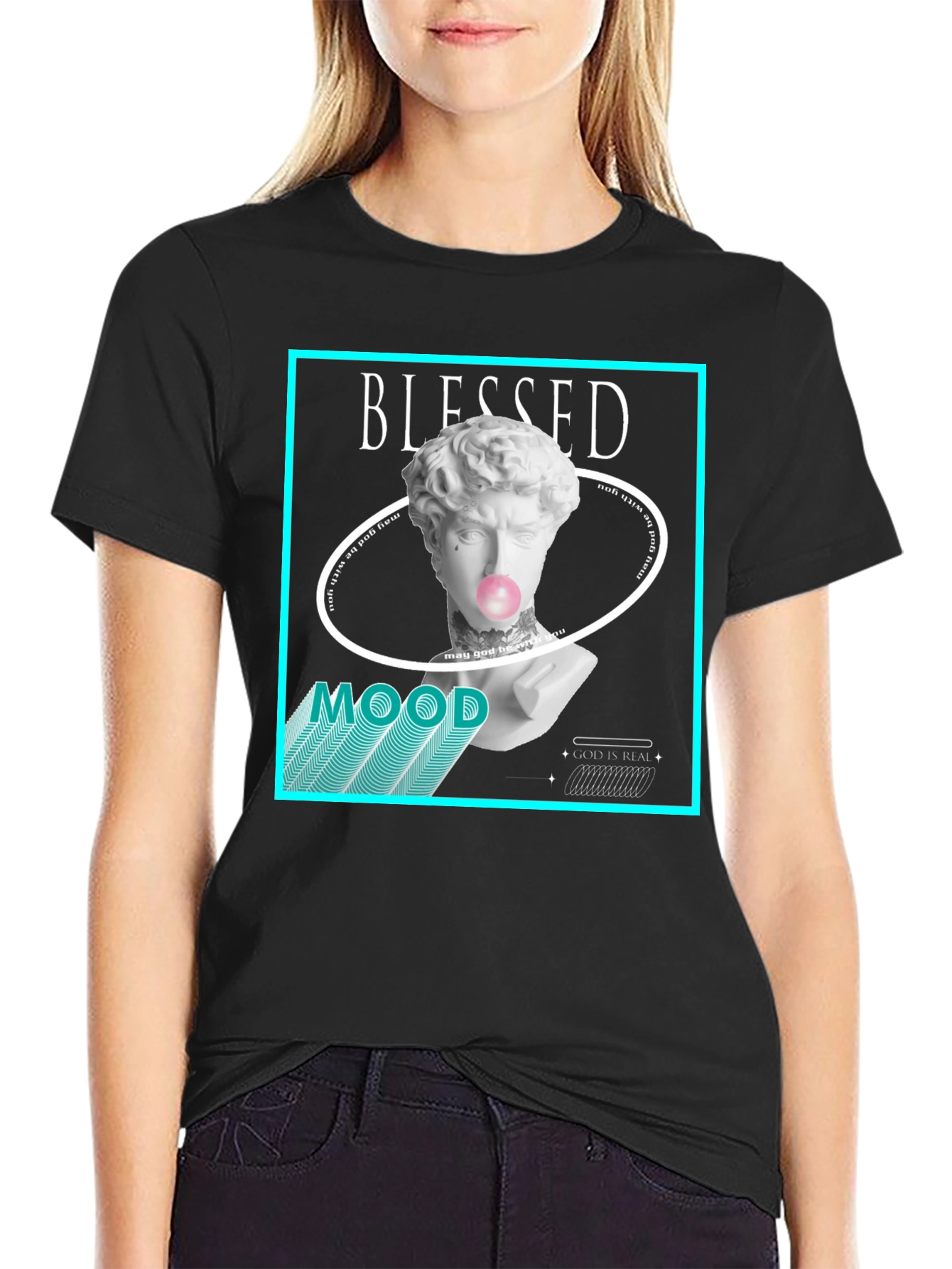 Blessed Mood Graphic Tee - Black T-Shirt