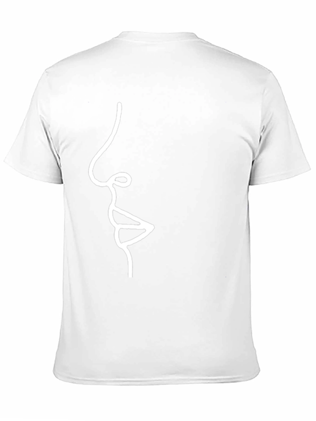 Abstract Face Line Art Black T-Shirt