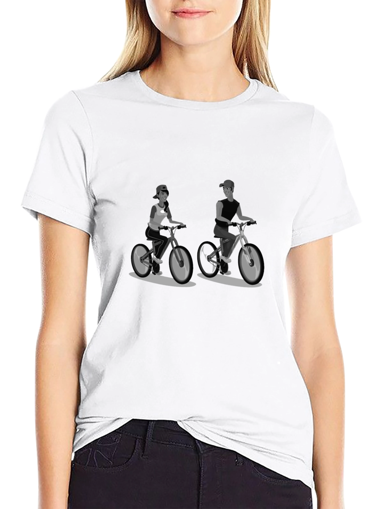 Cycling Duo Black Graphic Tee