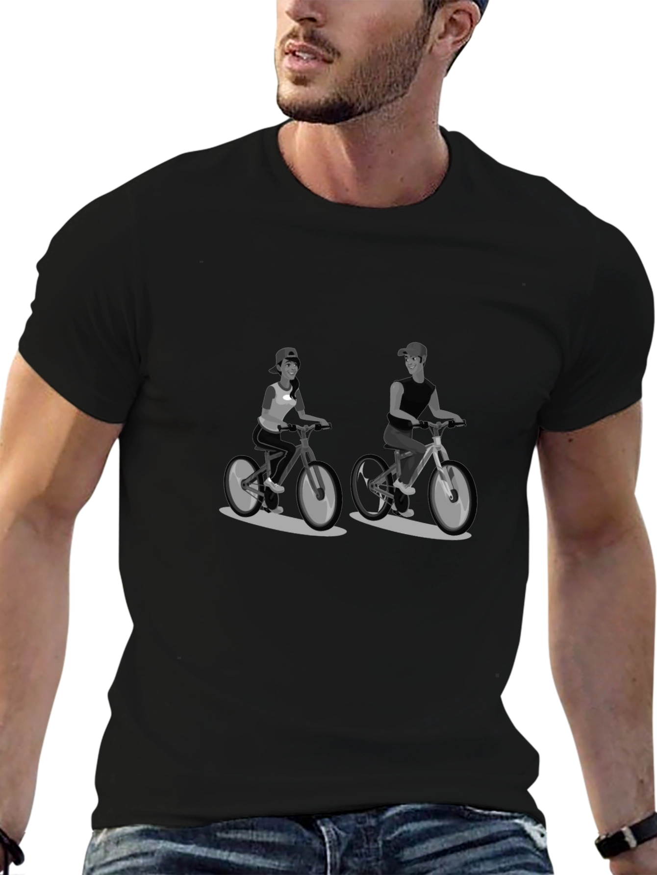 Cycling Duo Black Graphic Tee