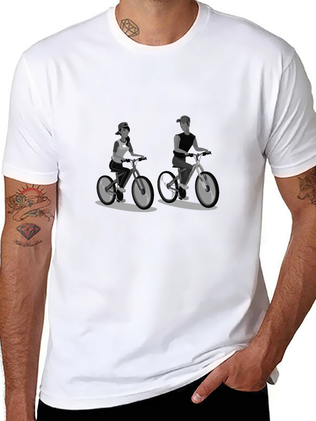 Cycling Duo Black Graphic Tee